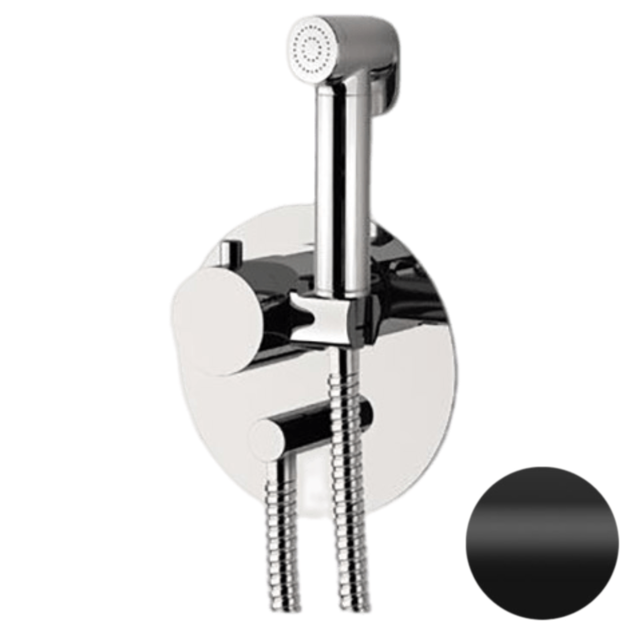 Гигиенический душ с термостатическим смесителем Daniel Suvi Thermo ST206424DC15, черный матовый