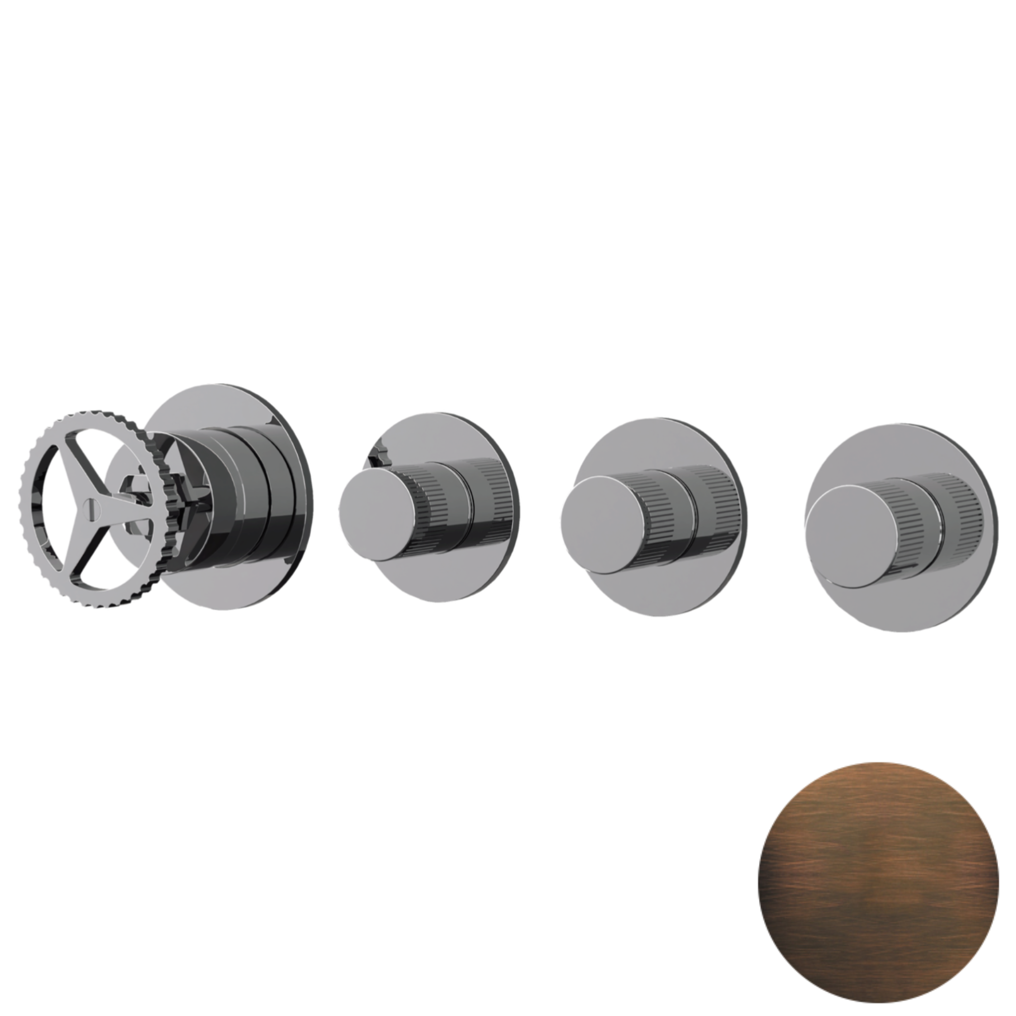 Смеситель для душа Remer Chrono CH98D3PWBBR, бронза масляная
