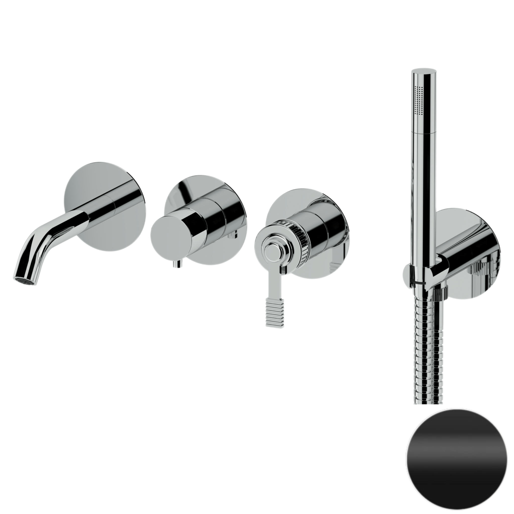 Смеситель для ванны Remer Atelier AL53D2PWBNO, черный матовый