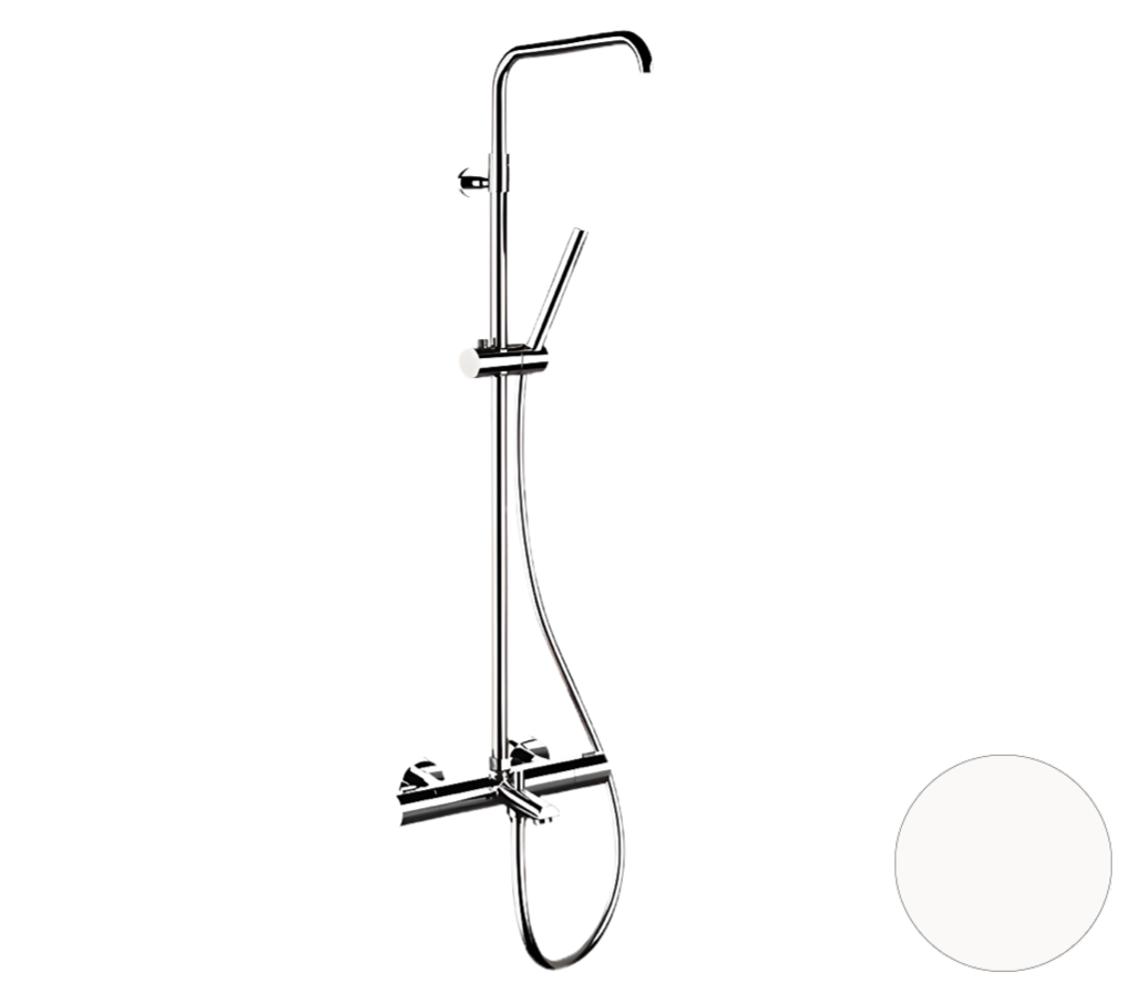 Душевая система термостатическая с изливом Remer Elegance EQ34A7MMSSOFBO, белый матовый