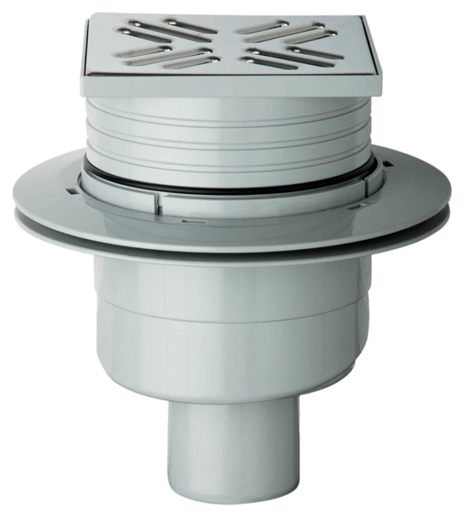 Трап 105х105 мм, вертикальный выход DN50 OMP Tea Wang 263.201.8