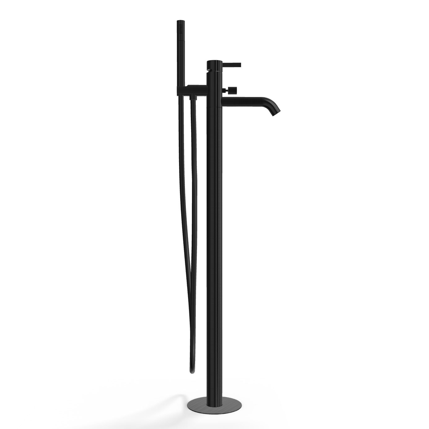 Смеситель для ванны напольный Remer Metrica MC08GM, оружейная сталь PVD