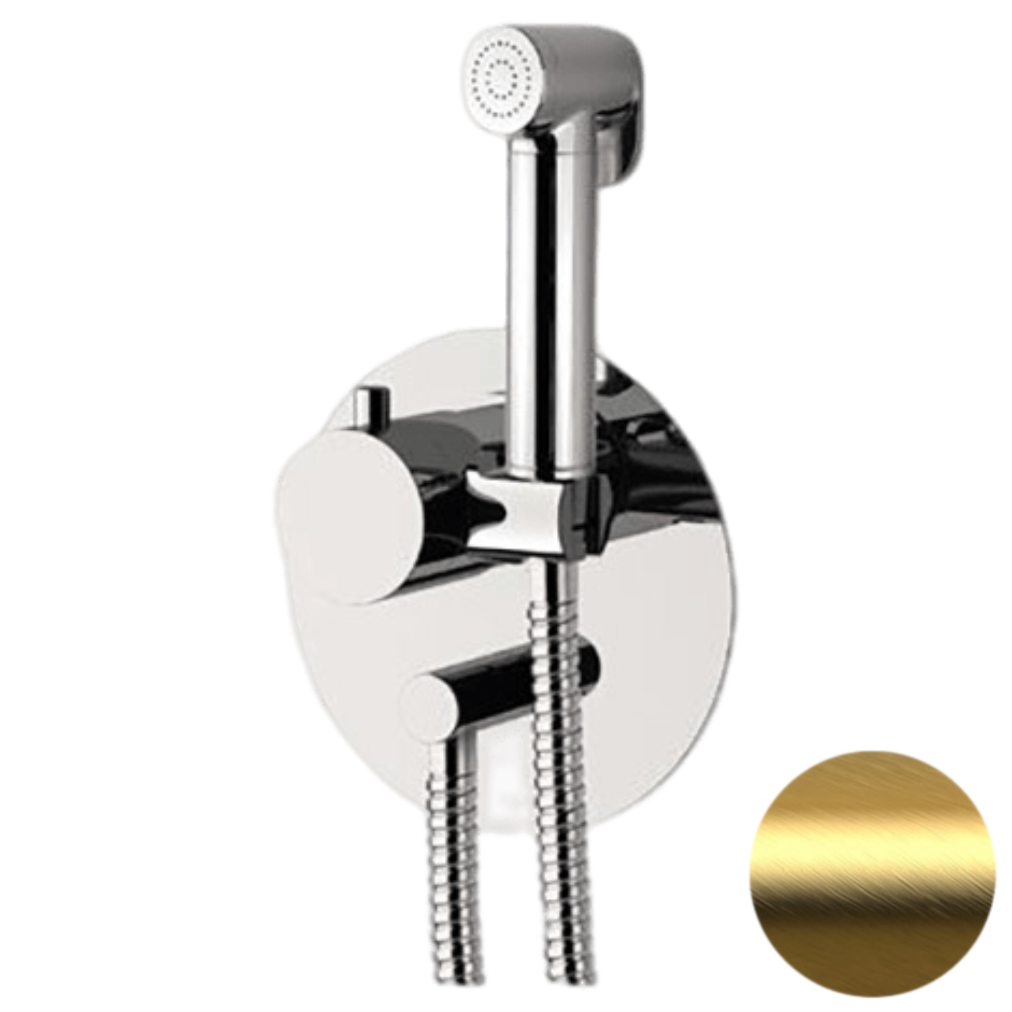 Гигиенический душ с термостатическим смесителем Daniel Suvi Thermo ST206424DCDP, золото брашированное