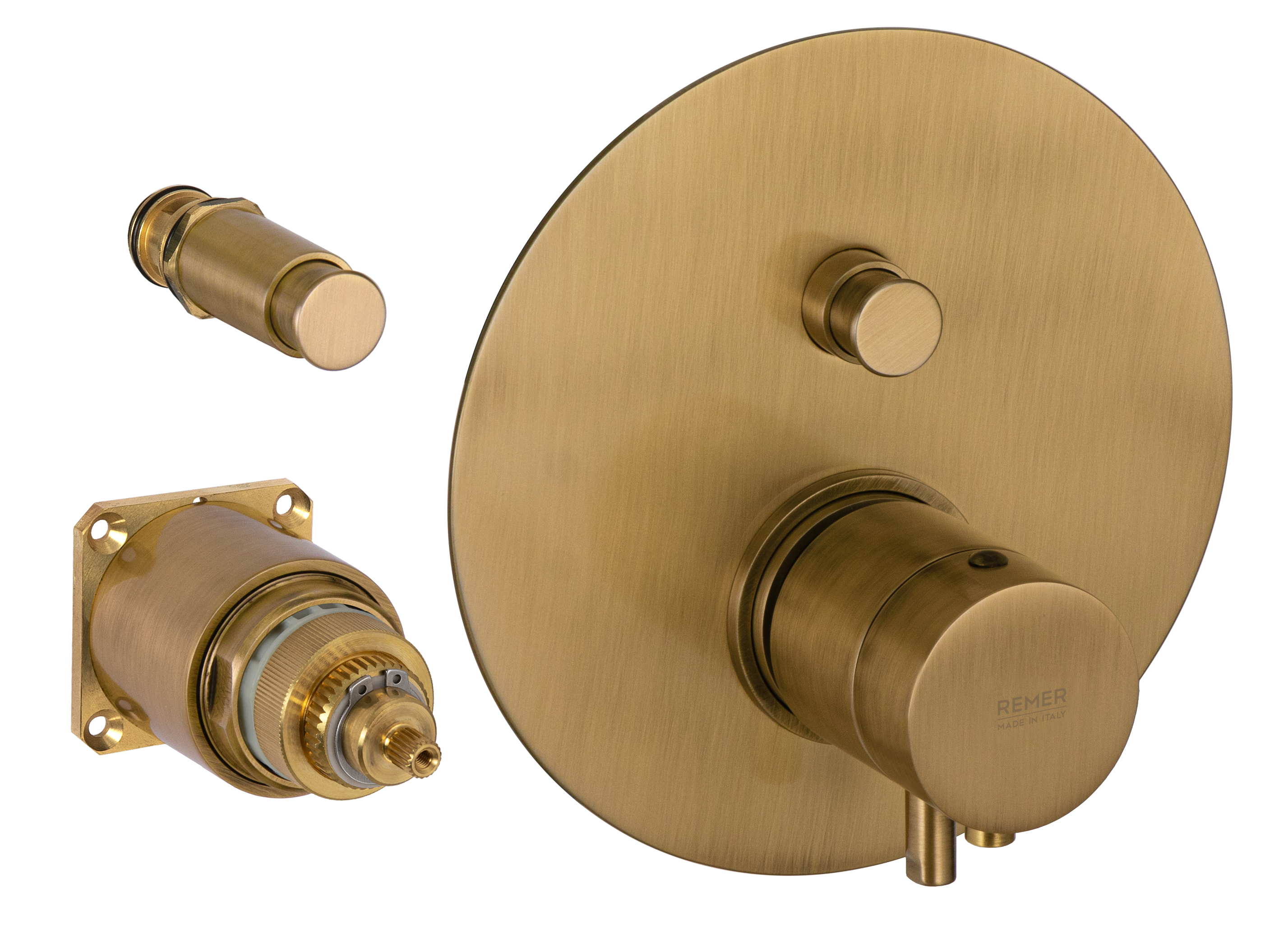 Смеситель термостатический для душа Remer Elegance NT09KBVO, состаренная латунь