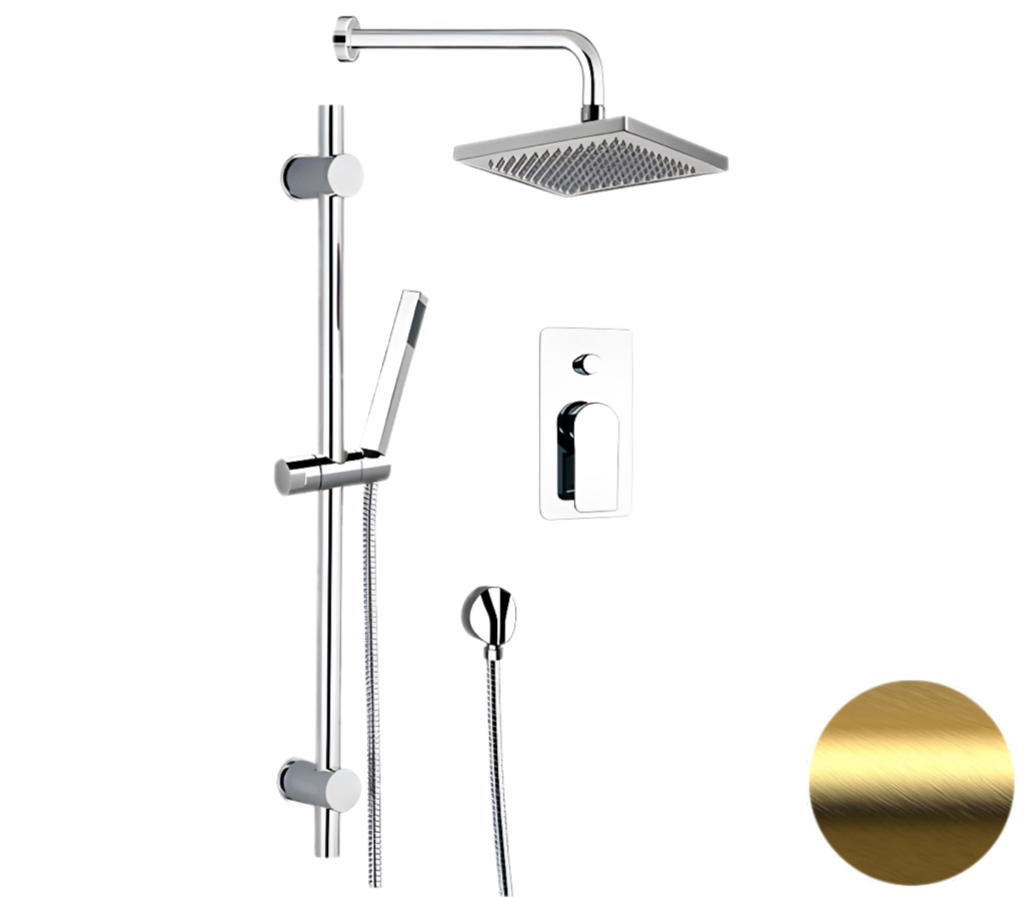 Душевая система Remer Infinity I09S07OBG, золото брашированное