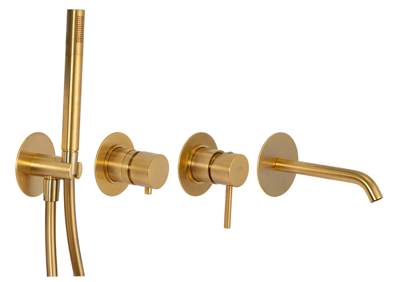 Смеситель для ванны Remer X Style X96S03ROXXBG, золото брашированное