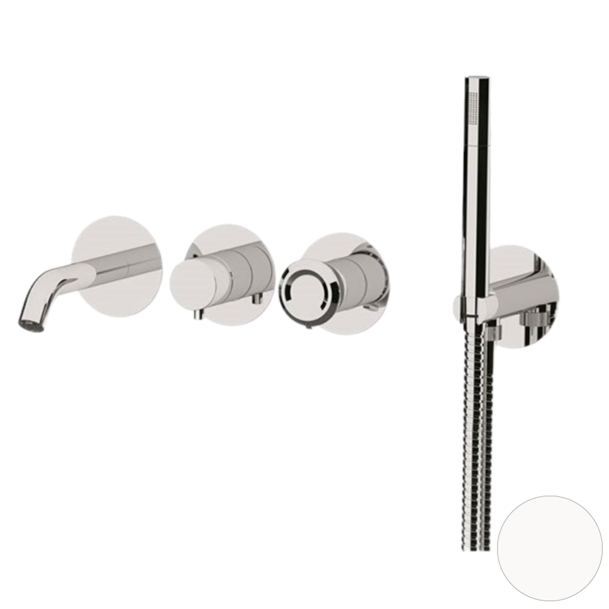 Смеситель для ванны Remer Element ET53D2PWBBO, белый матовый