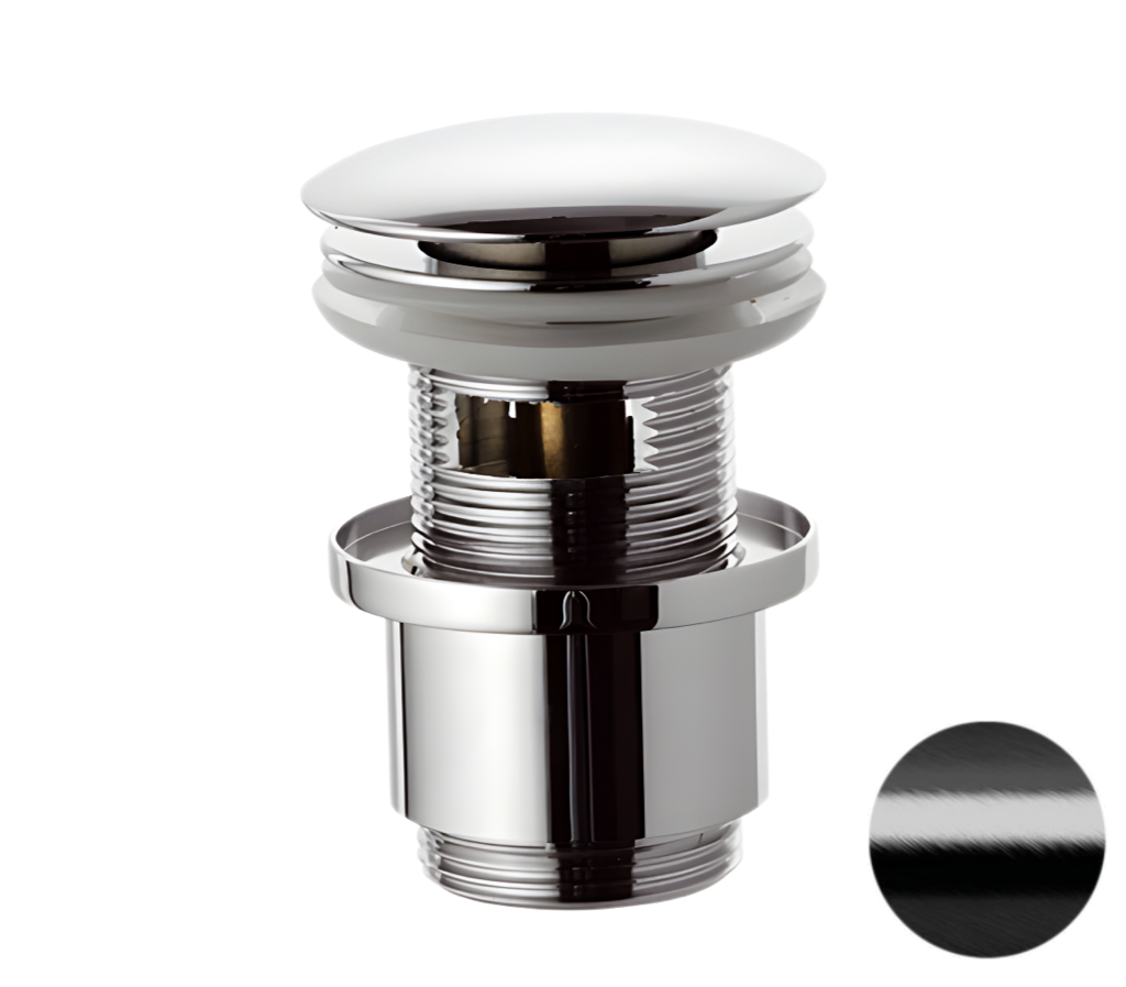 Донный клапан с переливом 1”1/4 Remer 905CC2114CFP, черный брашированный хром