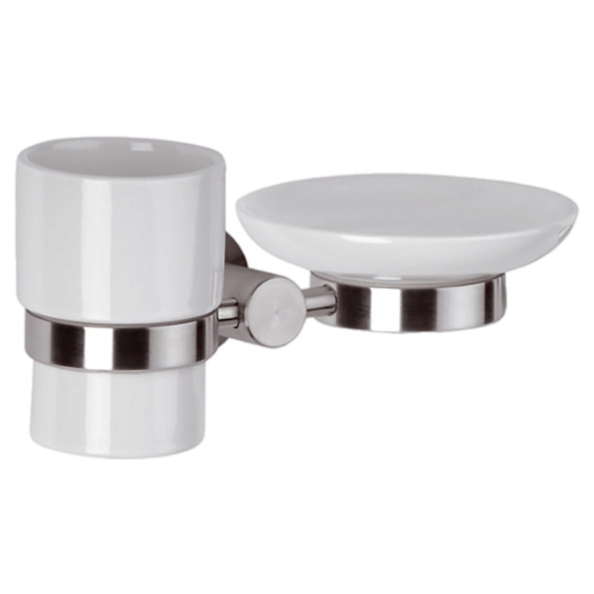 Стакан с мыльницей Remer Minimal INOX Mi17INOXCR, нержавеющая сталь