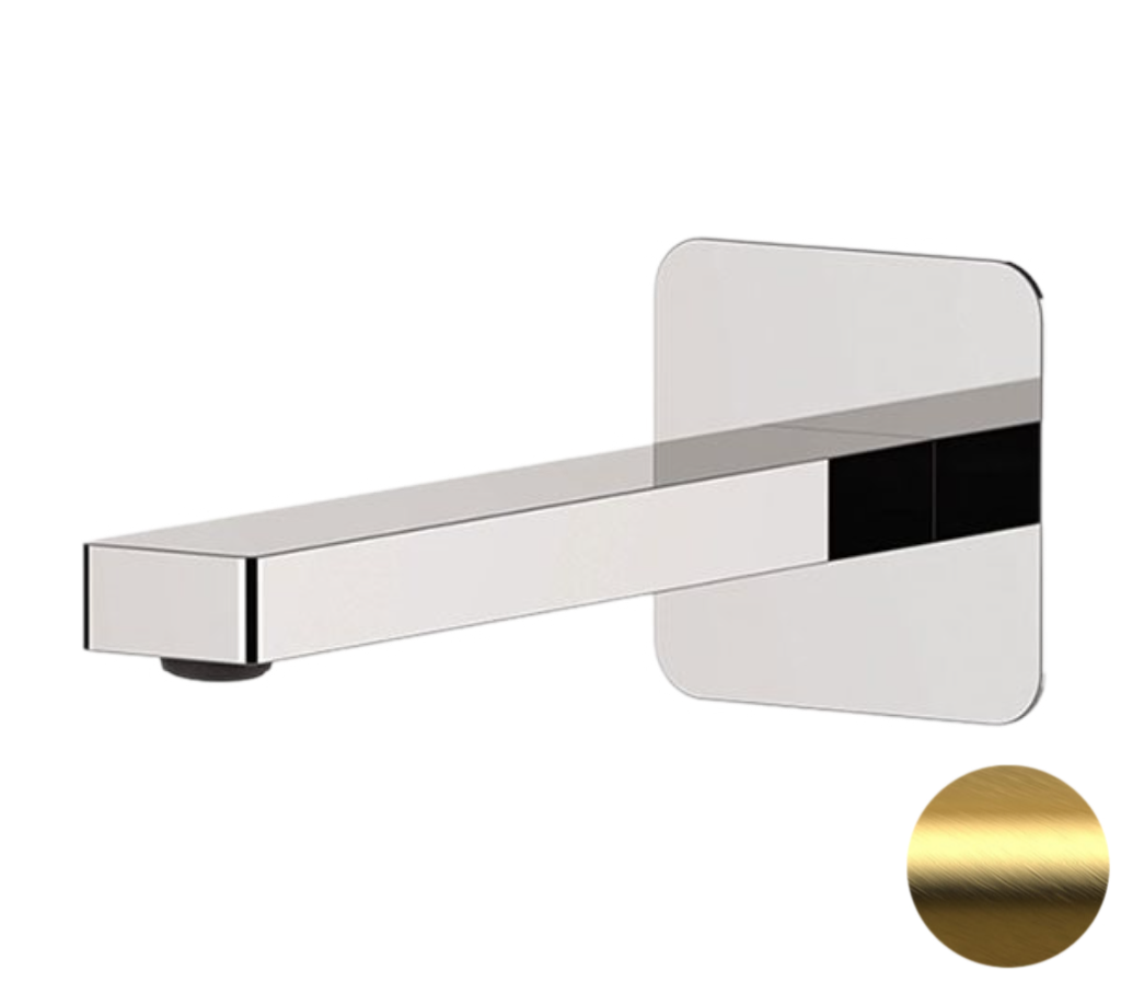 Излив настенный 19 см Remer Slash 91SLBG, золото брашированное