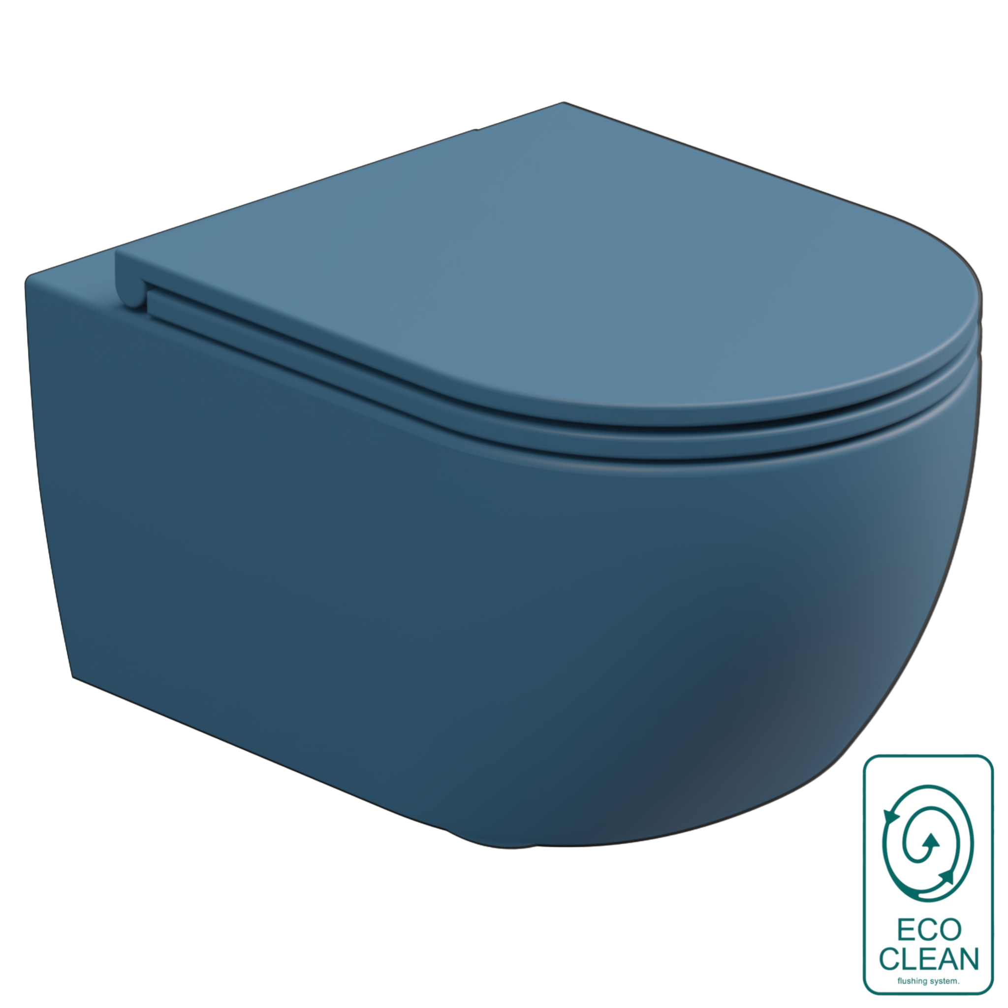 Чаша подвесного унитаза со смывом Eco Clean (торнадо) GSG Ceramic Design Like LKWCSOEC027, Denim Matt