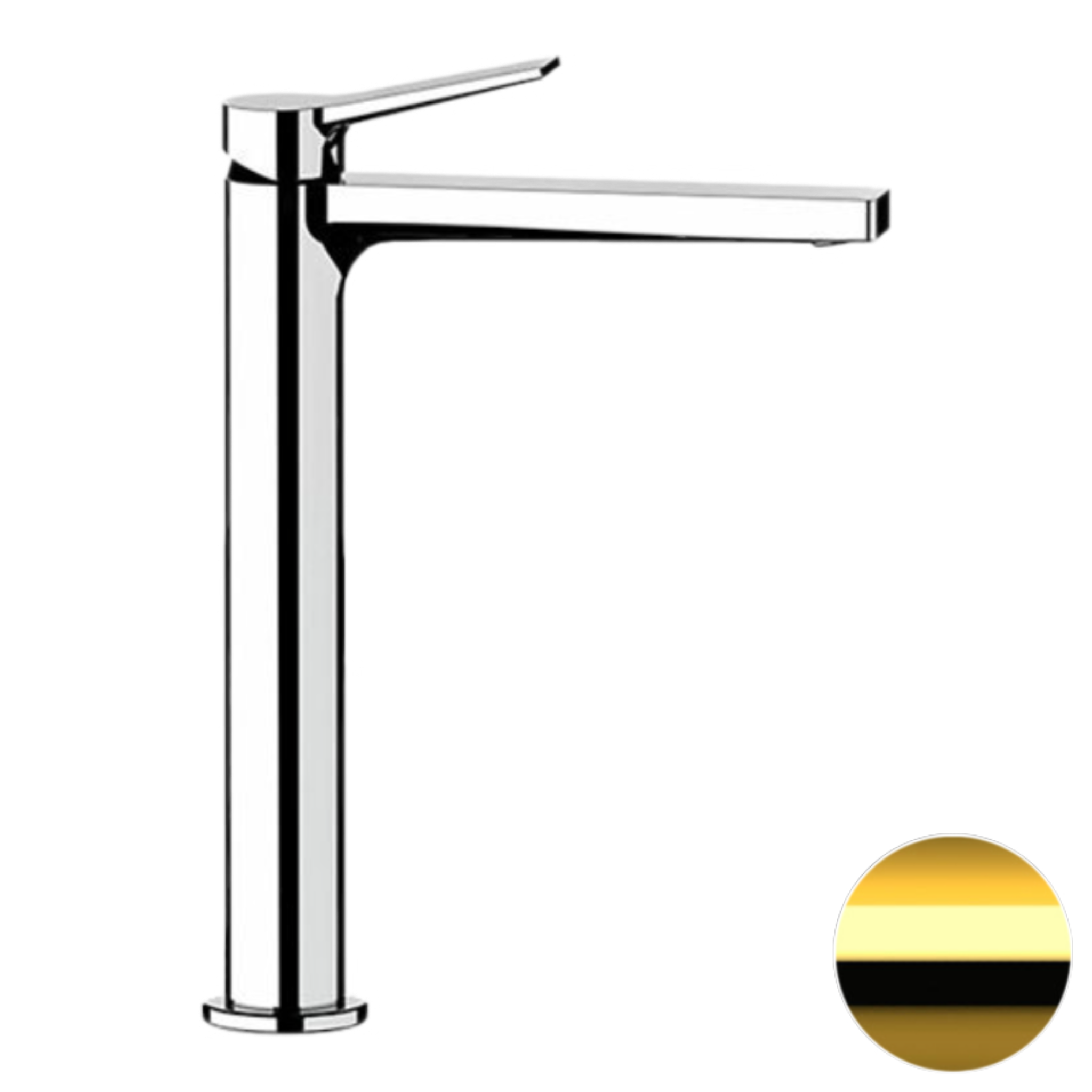 Смеситель для раковины Remer Slash SL11LDO, золото глянцевое