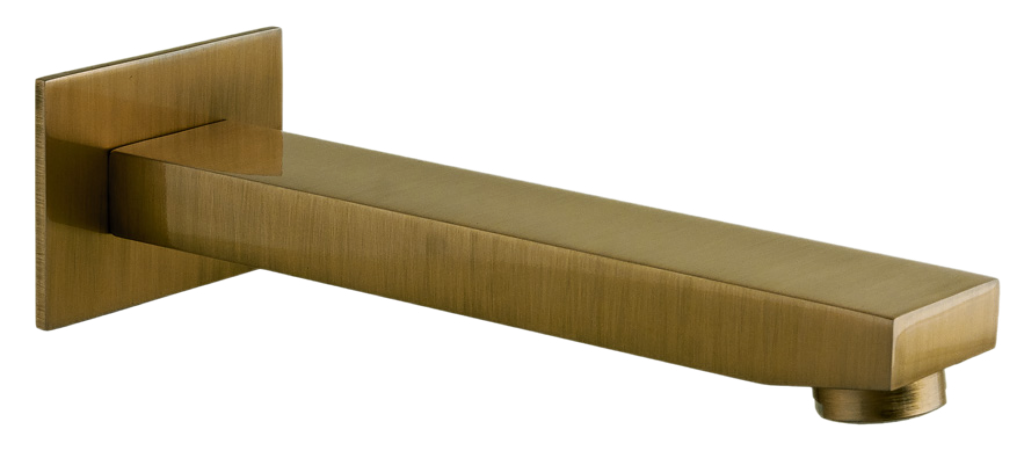 Излив настенный 18 см Remer Qubika 91QVO, состаренная латунь