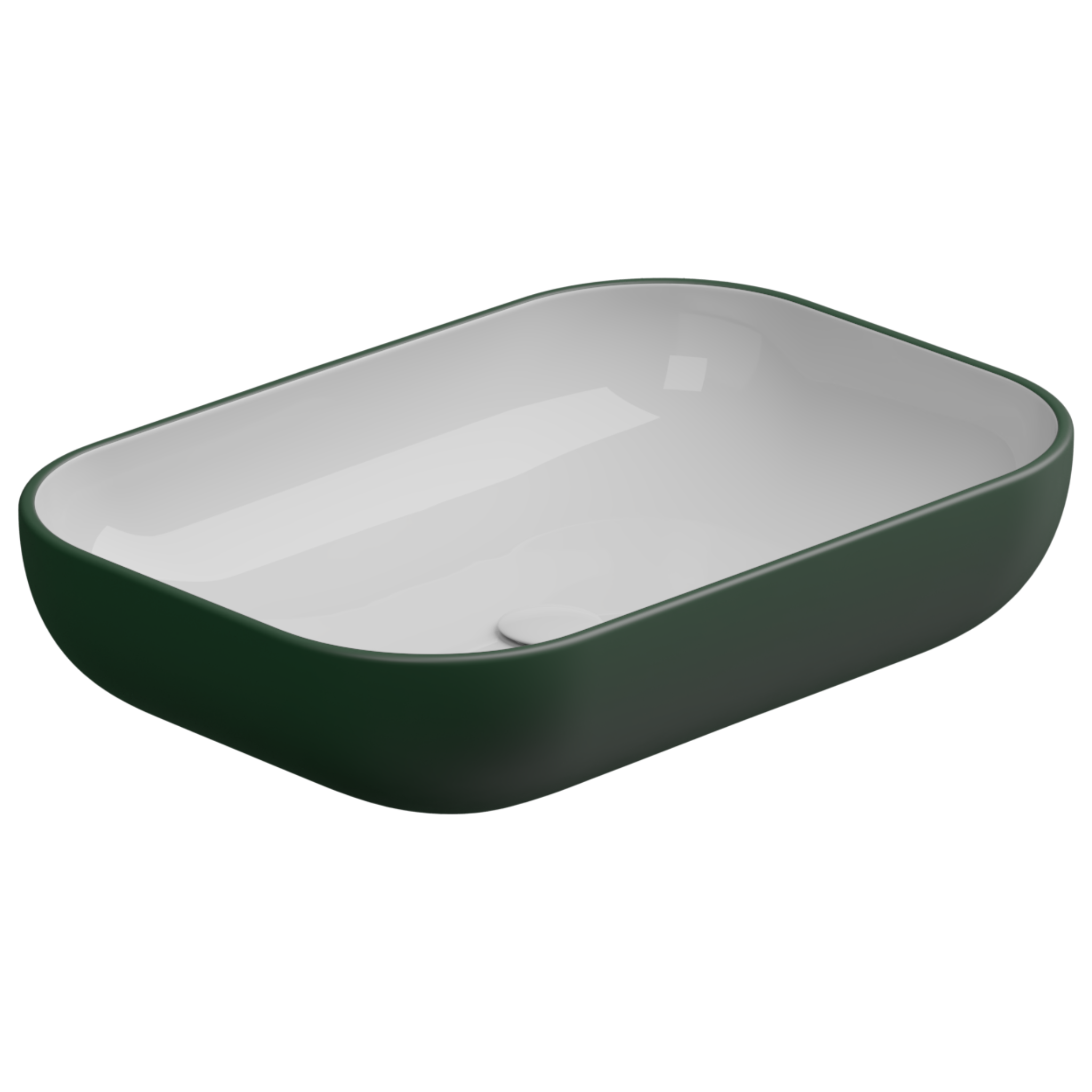 Раковина накладная биколор 60x42 см GSG Ceramic Design Easy EALAVRE60BI000/036, Smeraldo Matt