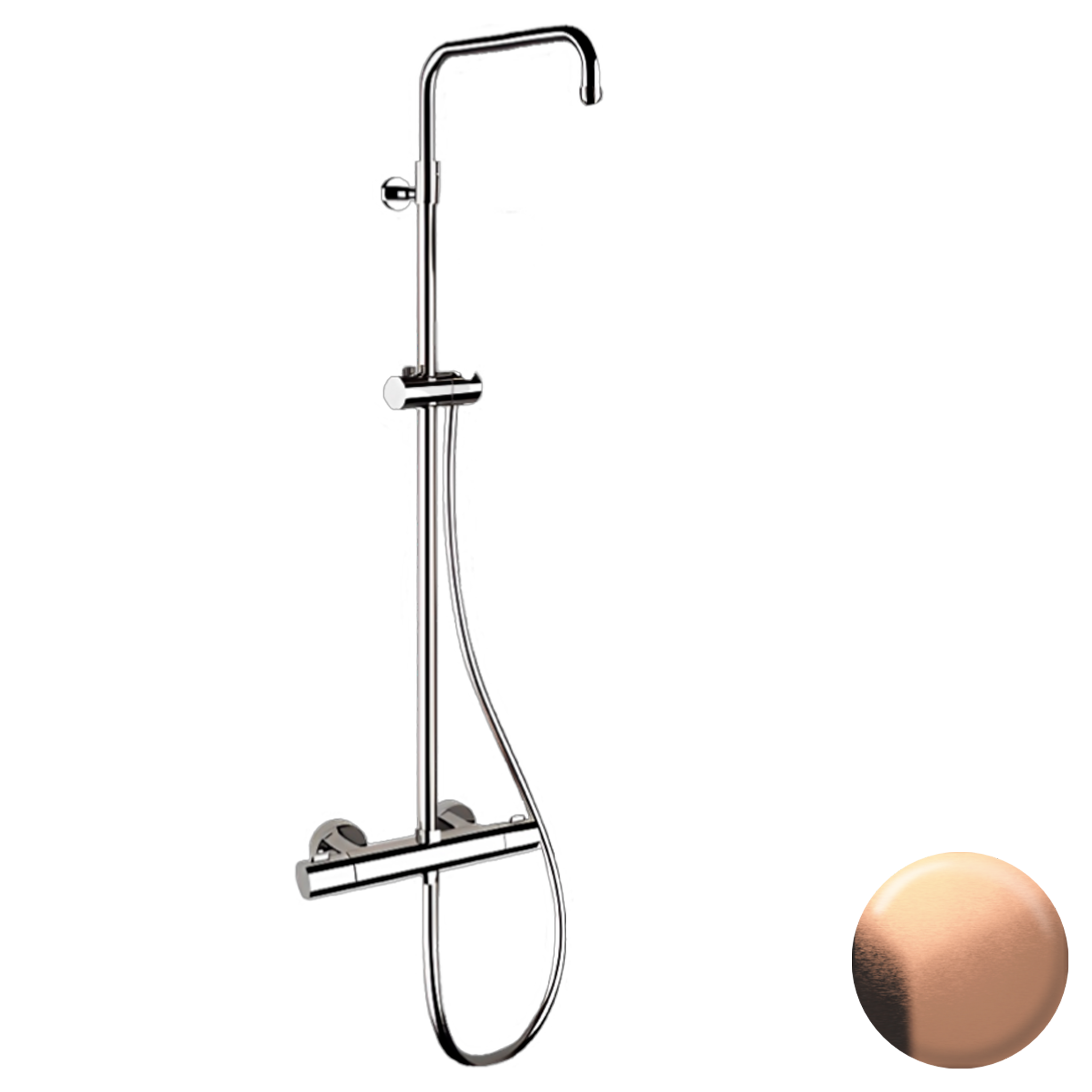 Душевая система термостатическая Remer Elegance EQ32ASSDRP, медь брашированная (RP)