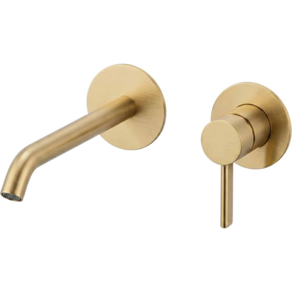 Смеситель для раковины Remer Metrica MC15PLWBCH, шампань брашированная PVD