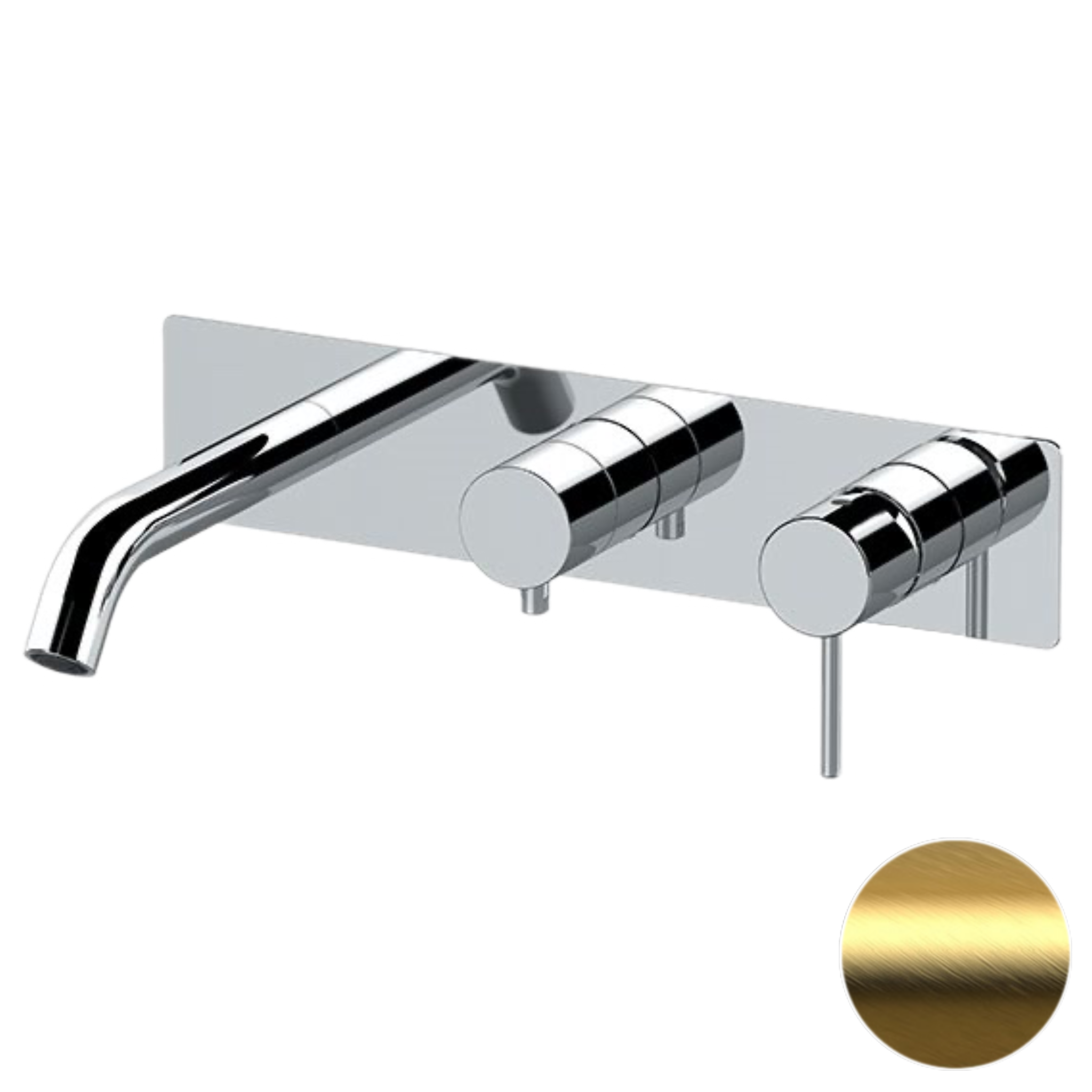 Смеситель для ванны Remer X Style X54D2WBBG, золото брашированное