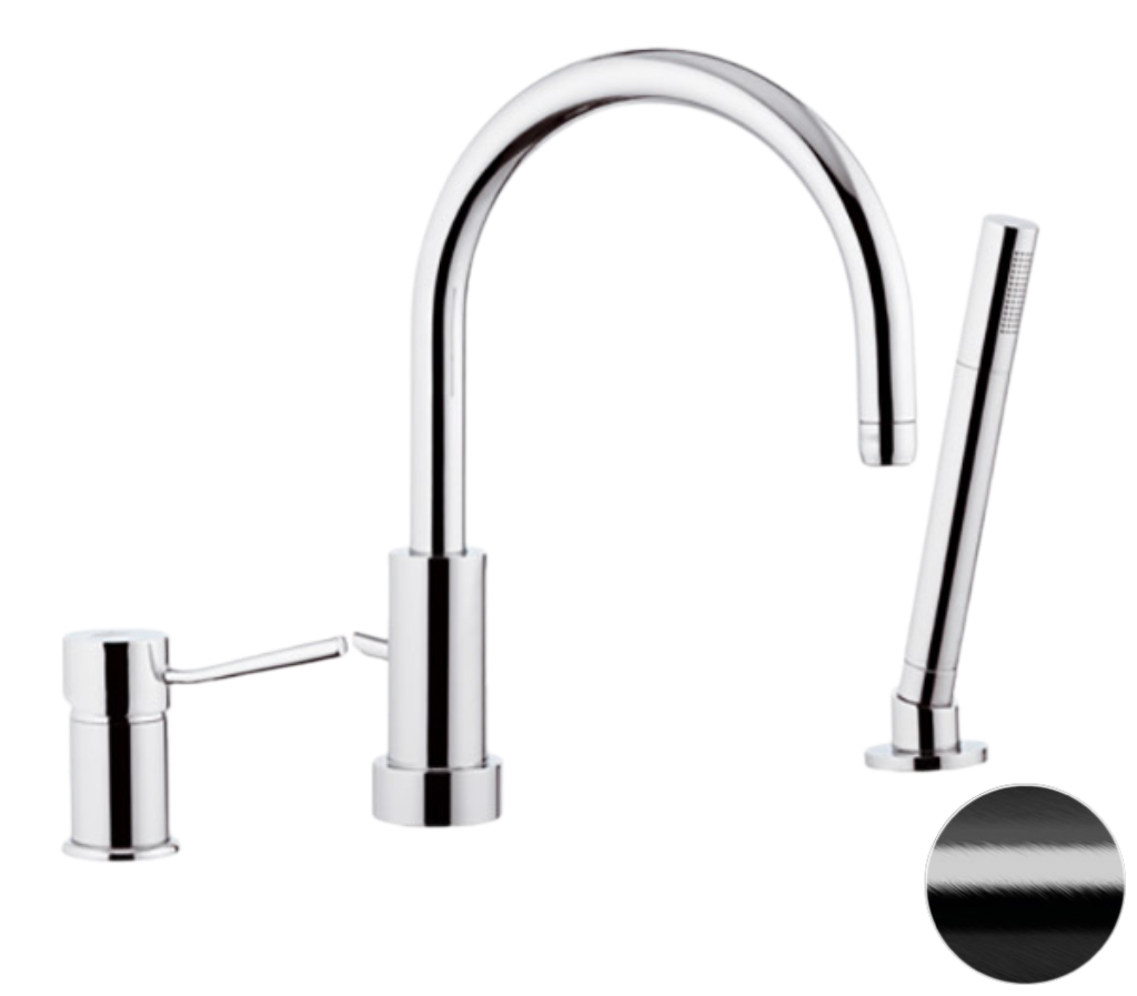 Смеситель для ванны Remer Minimal N072CFP, черный брашированный хром