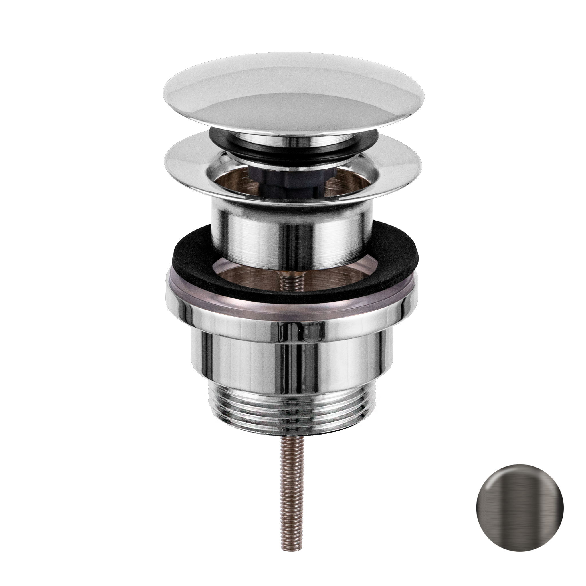 Донный клапан универсальный 1”1/4 Remer 905CCR114GM оружейная сталь PVD