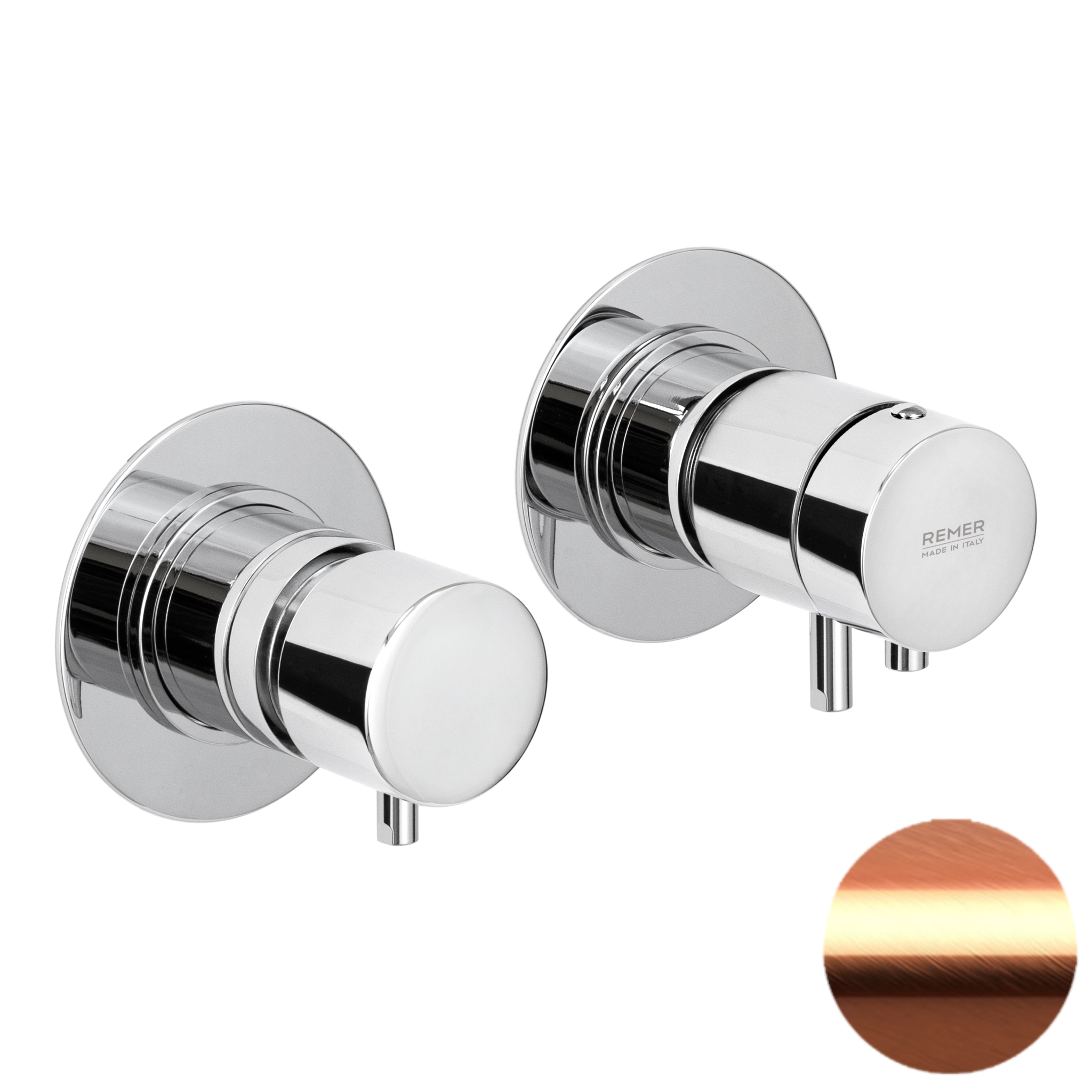 Смеситель термостатический для душа Remer X Style XT96RP, медь брашированная