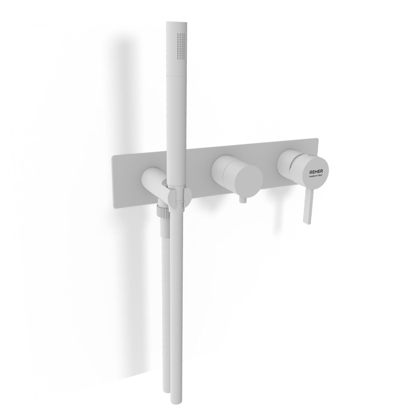 Смеситель для душа Remer Metrica MC97D3WBBO, белый матовый