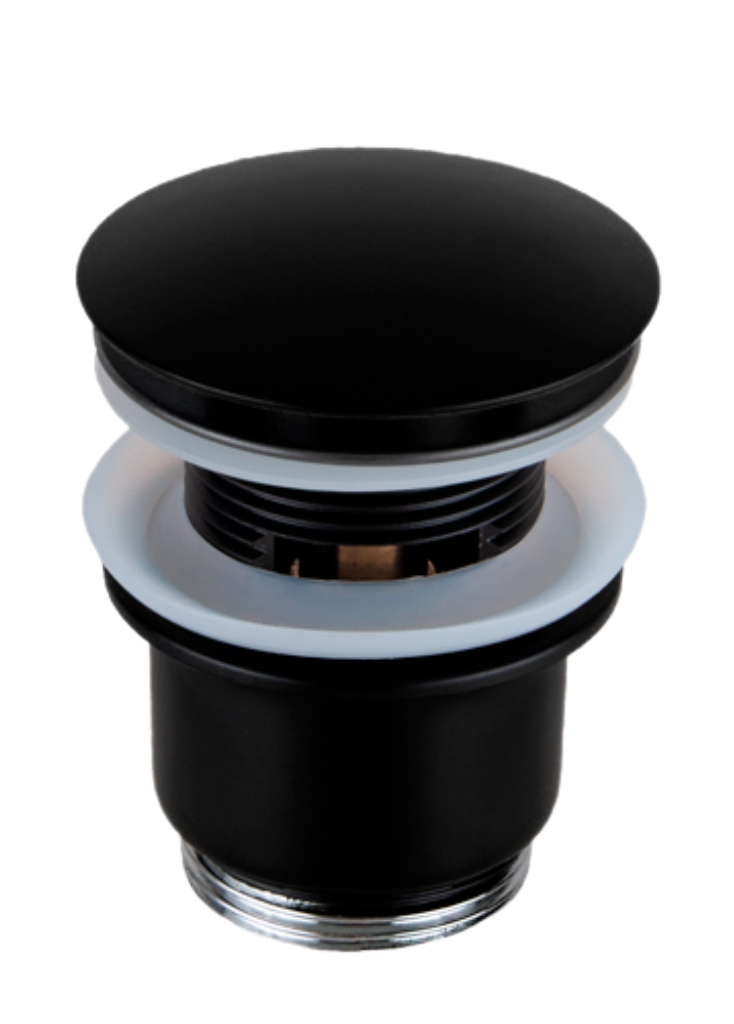 Донный клапан с переливом 1”1/4 Remer 905CC2114NO, черный матовый