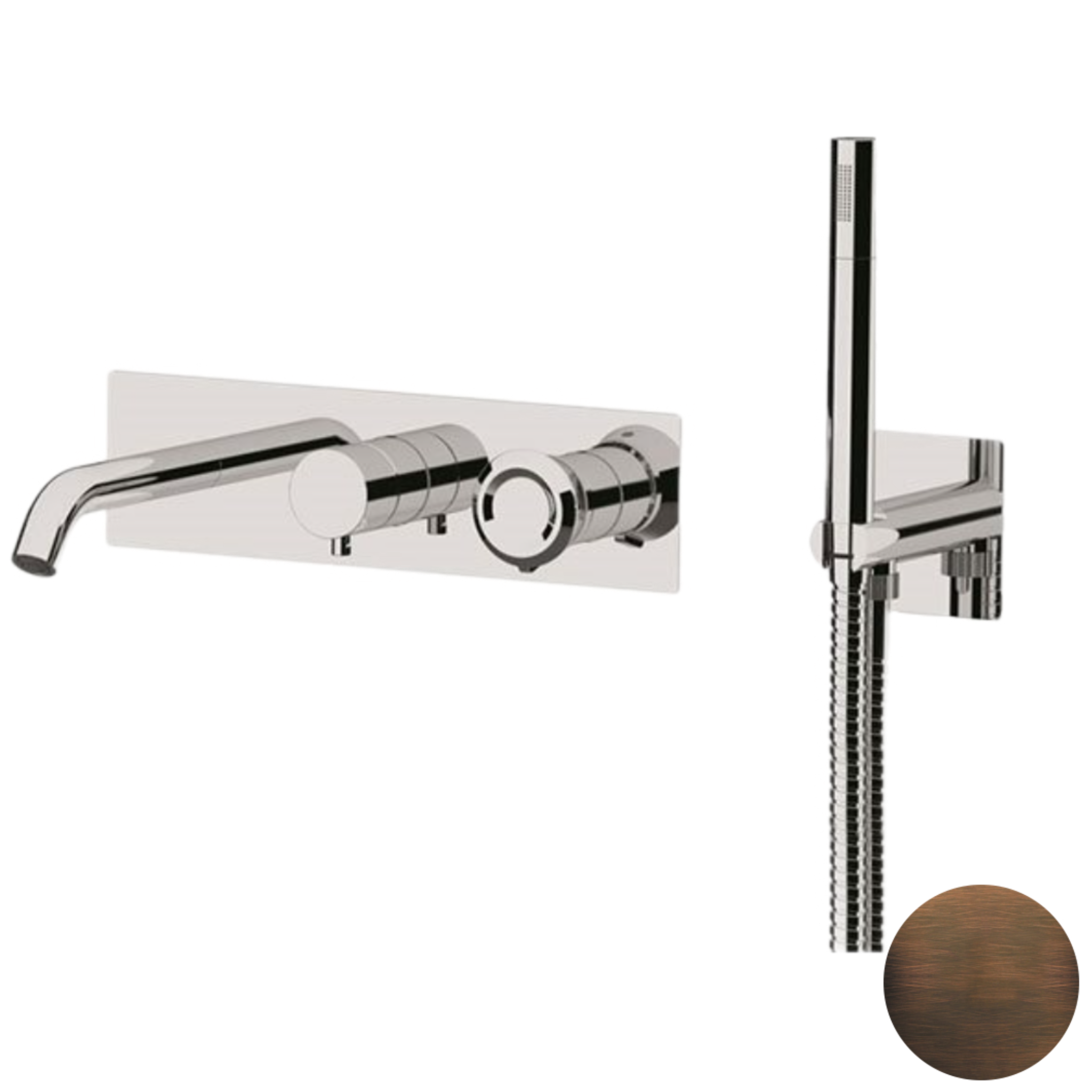 Смеситель для ванны Remer Element ET53D2WBBR, бронза масляная