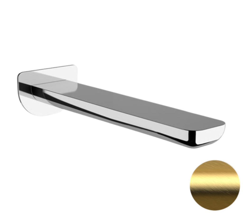 Излив настенный 23 см Remer Infinity 91ILBG, золото брашированное