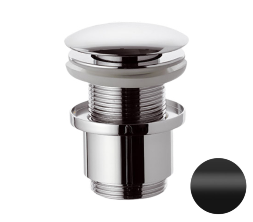 Донный клапан без перелива 1”1/4 Remer 904CC2114NO, черный матовый