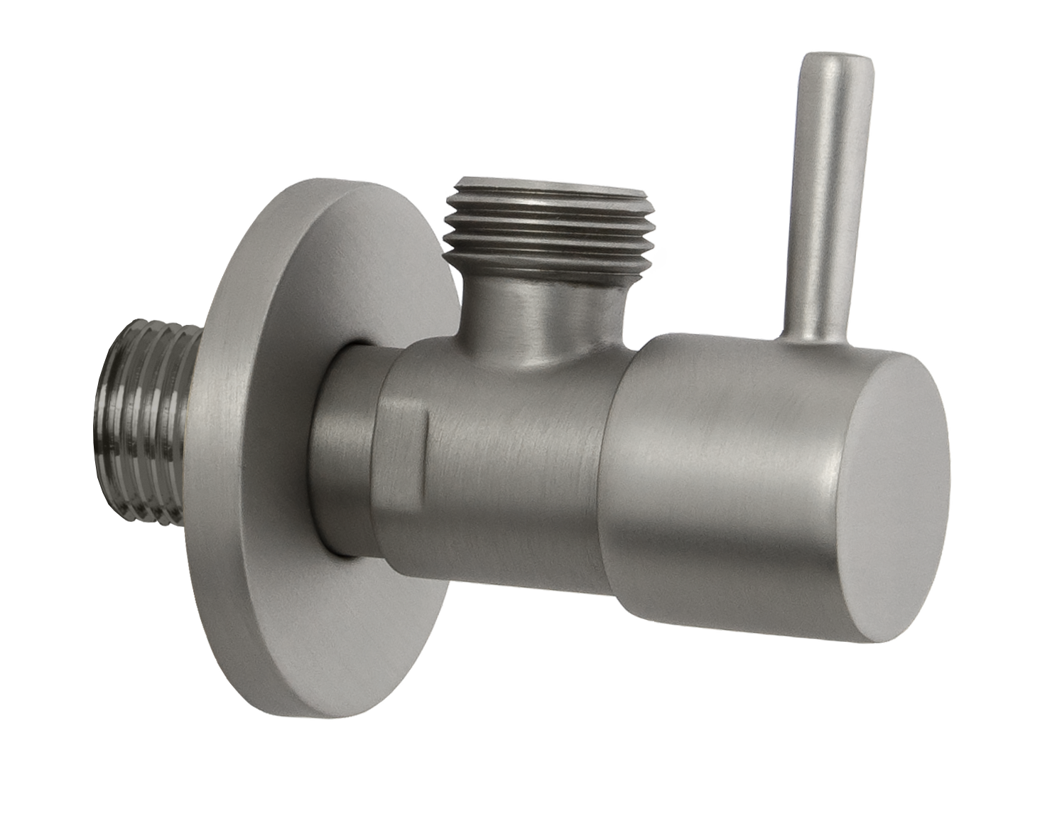Запорный вентиль 1/2*1/2 Remer 128L1212NPO, никель матовый брашированный
