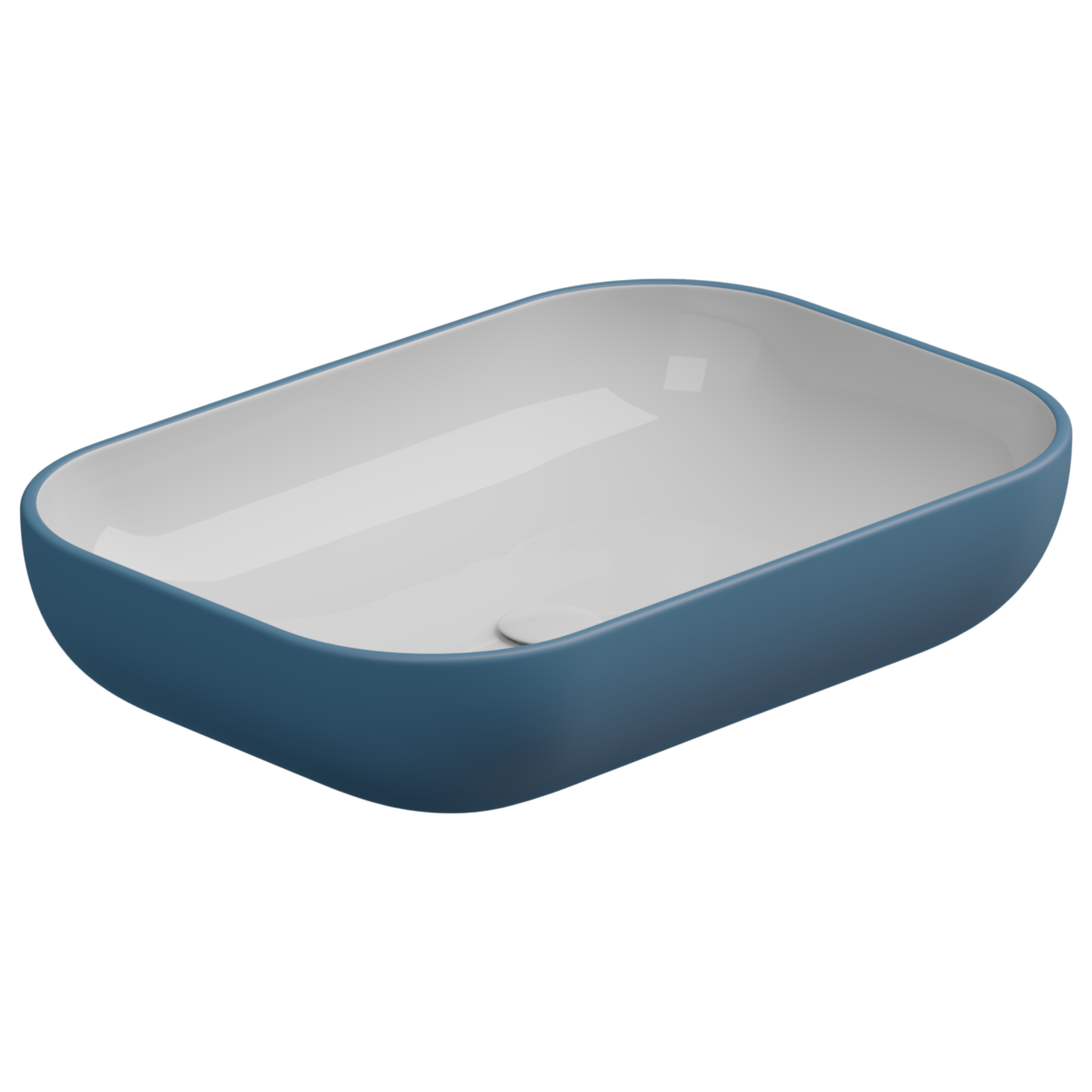 Раковина накладная биколор 60x42 см GSG Ceramic Design Easy EALAVRE60BI000/027, White/Denim Matt