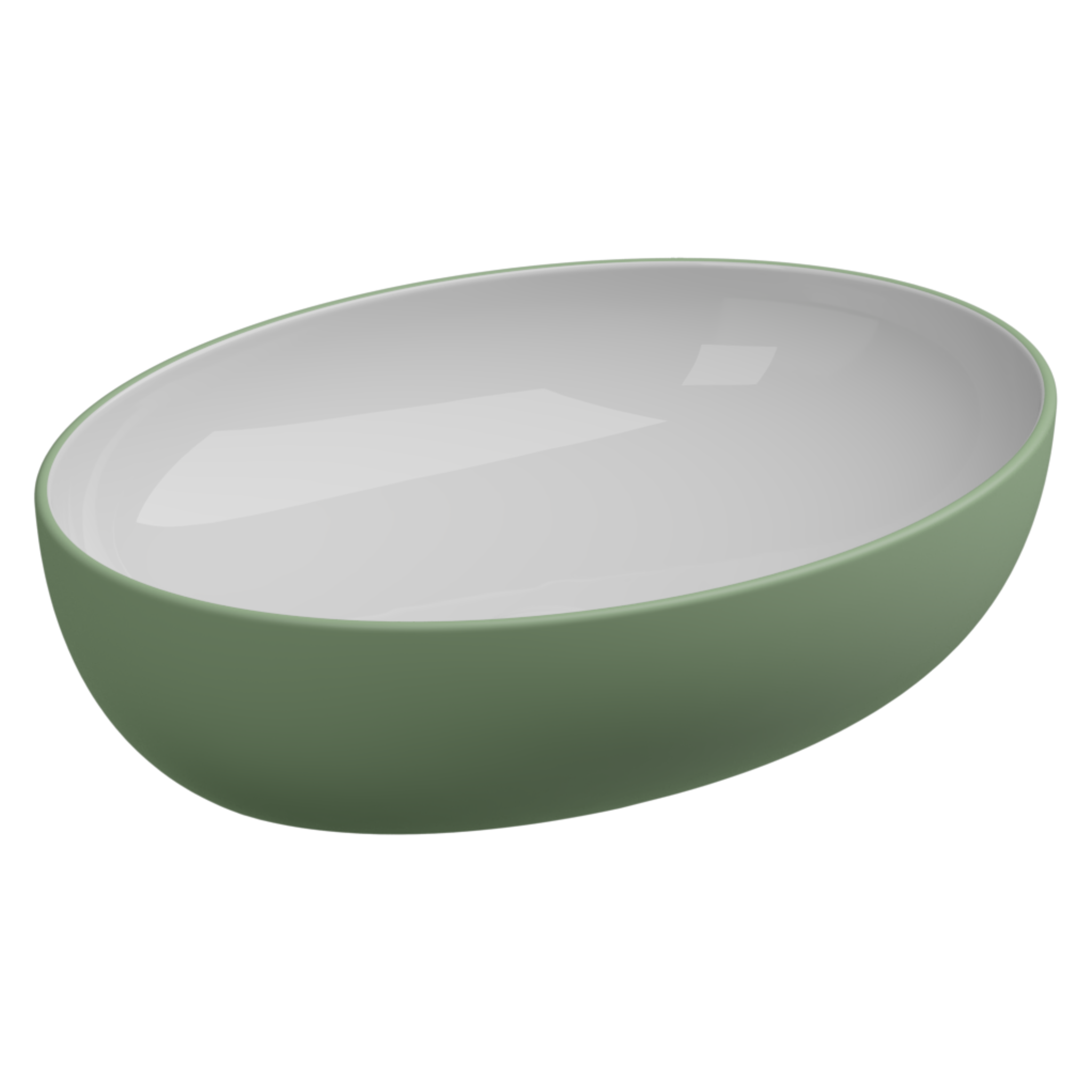 Раковина накладная биколор 55x42 см GSG Ceramic Design Easy EALAVOV55BI000/031, White/Salvia Matt