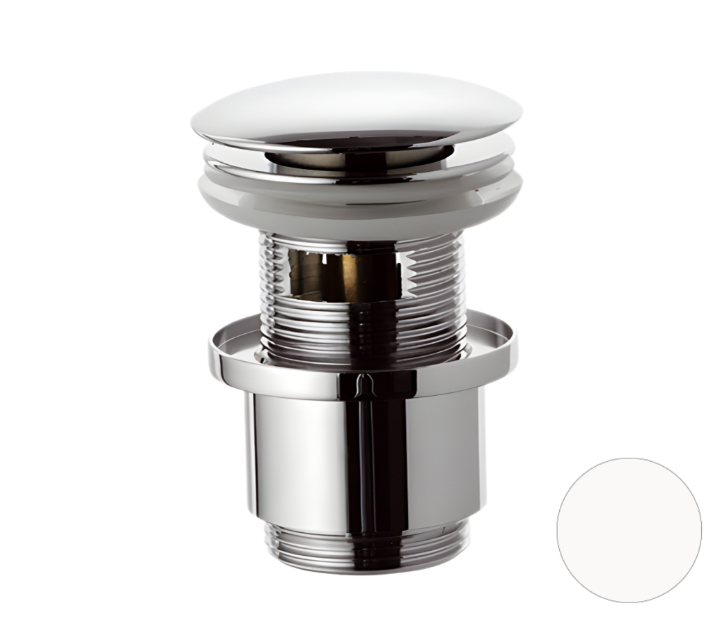 Донный клапан с переливом 1”1/4 Remer 905CC2114BO, белый матовый