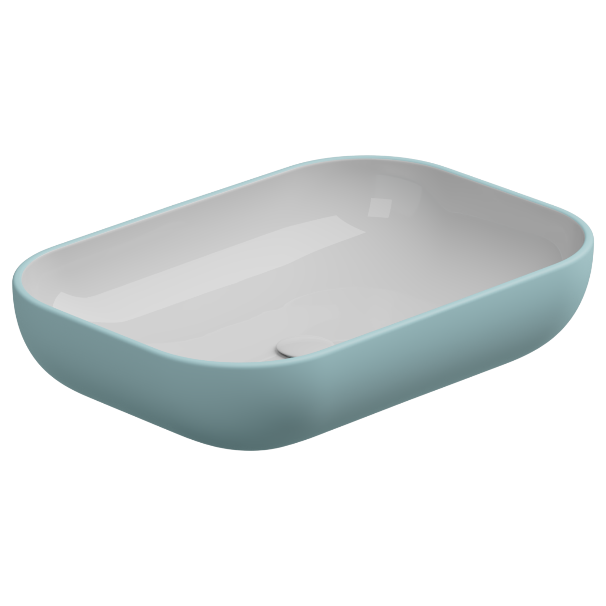 Раковина накладная биколор 60x42 см GSG Ceramic Design Easy EALAVRE60BI000/037, White/Ice Matt