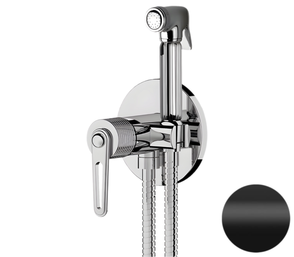 Гигиенический душ со смесителем Daniel Brooklyn BY645DCZ15, чёрный матовый