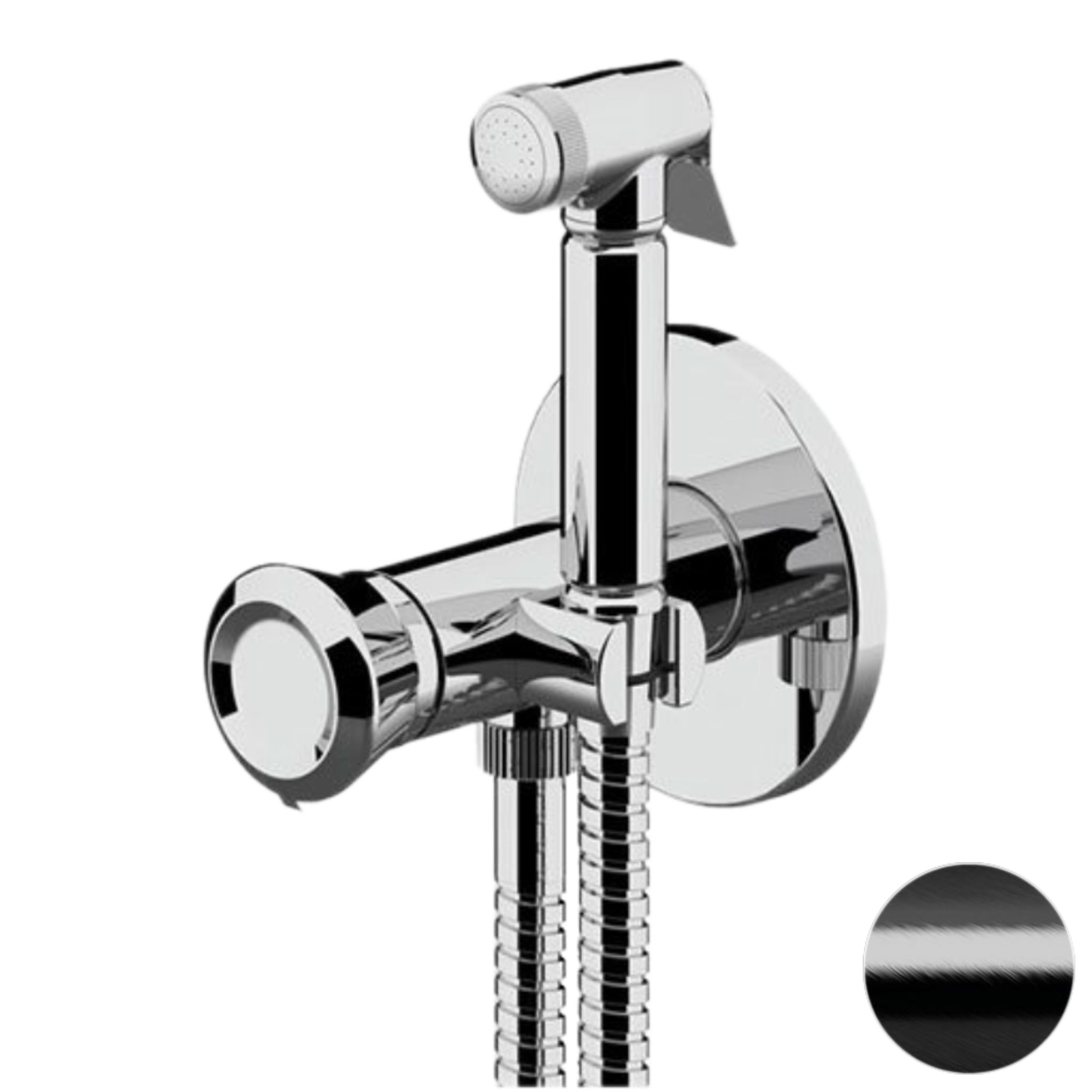 Гигиенический душ со смесителем Remer Element ET65CFP, черный брашированный хром