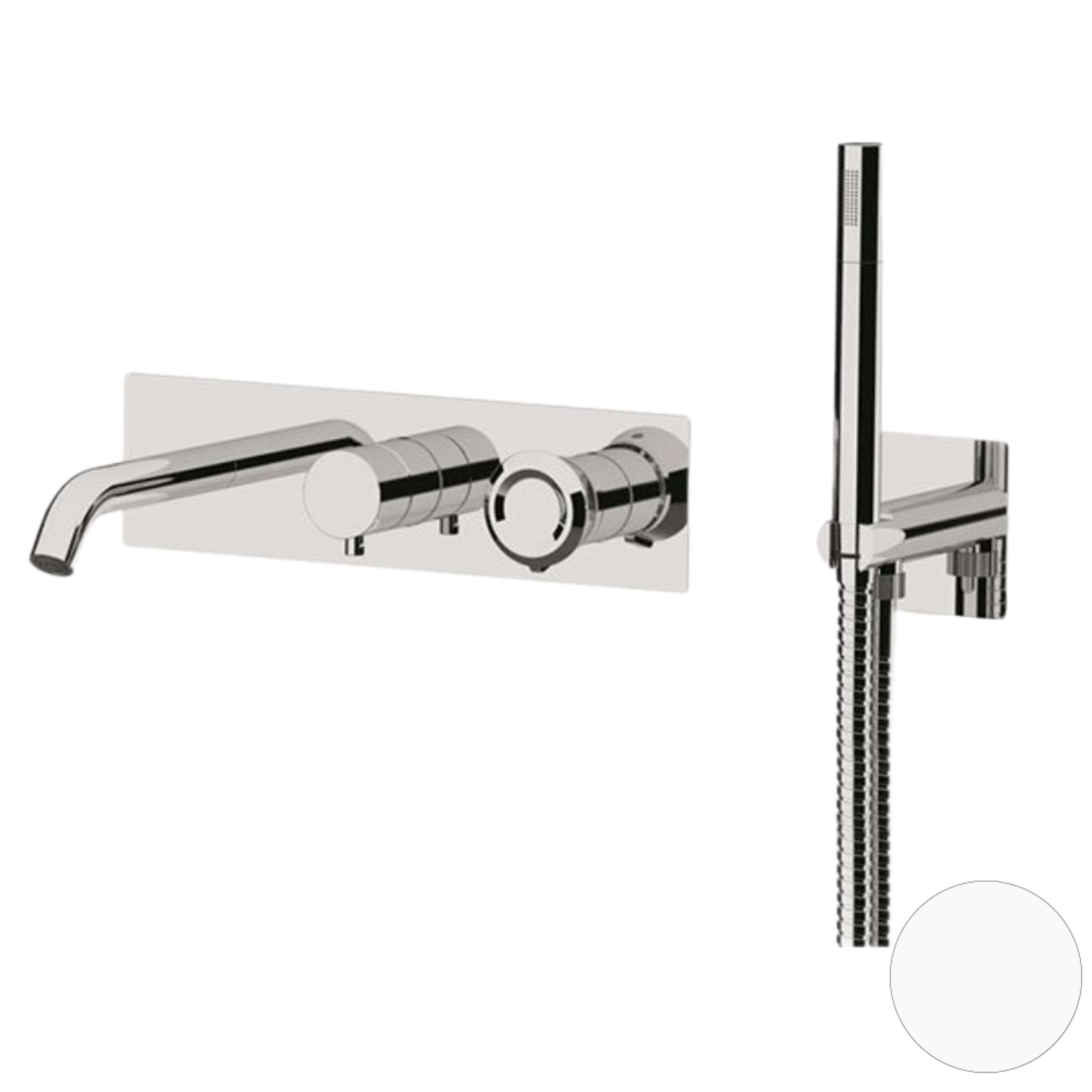 Смеситель для ванны Remer Element ET53D2WBBO, белый матовый