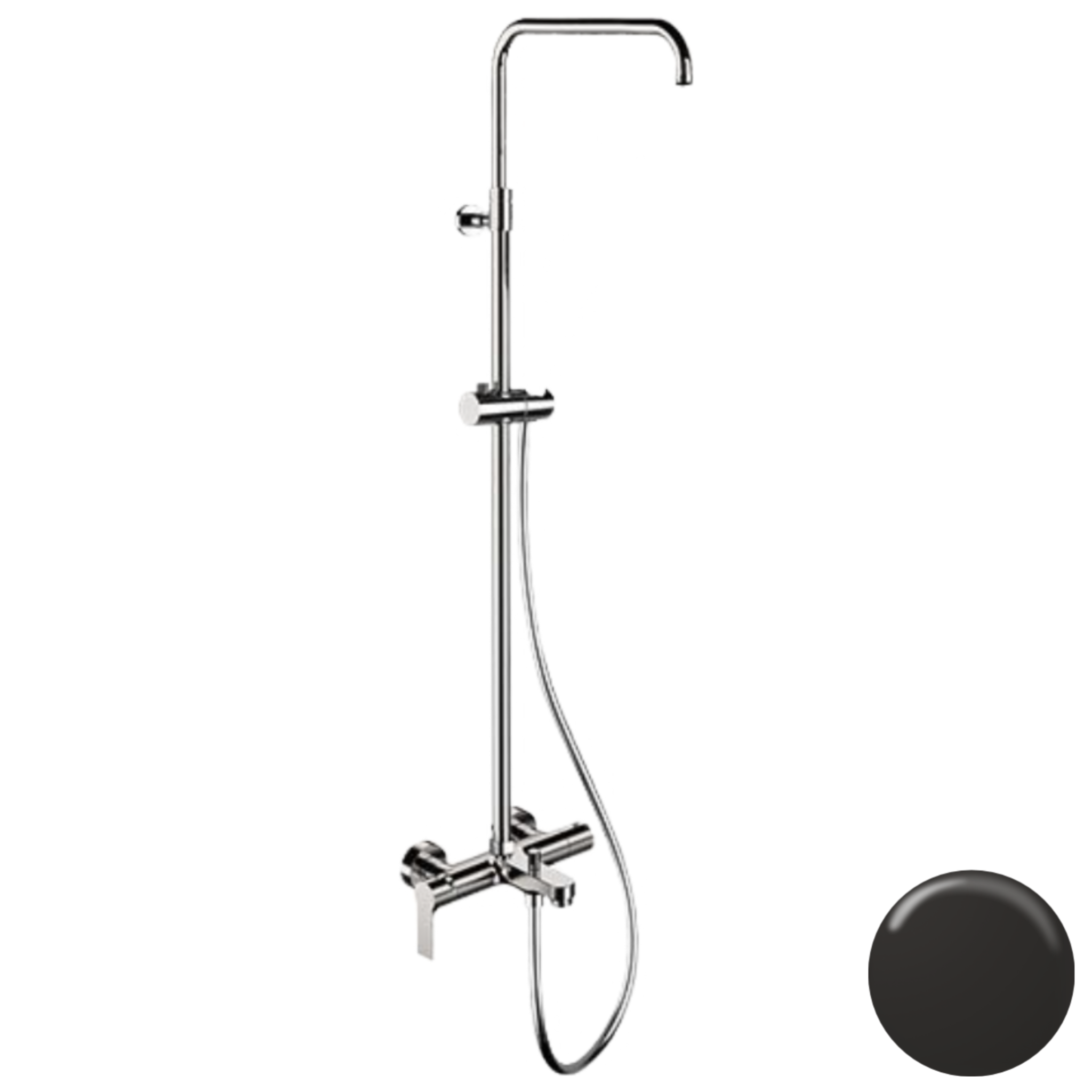 Душевая система с изливом Remer Energy EY34ASSDNO, черный матовый