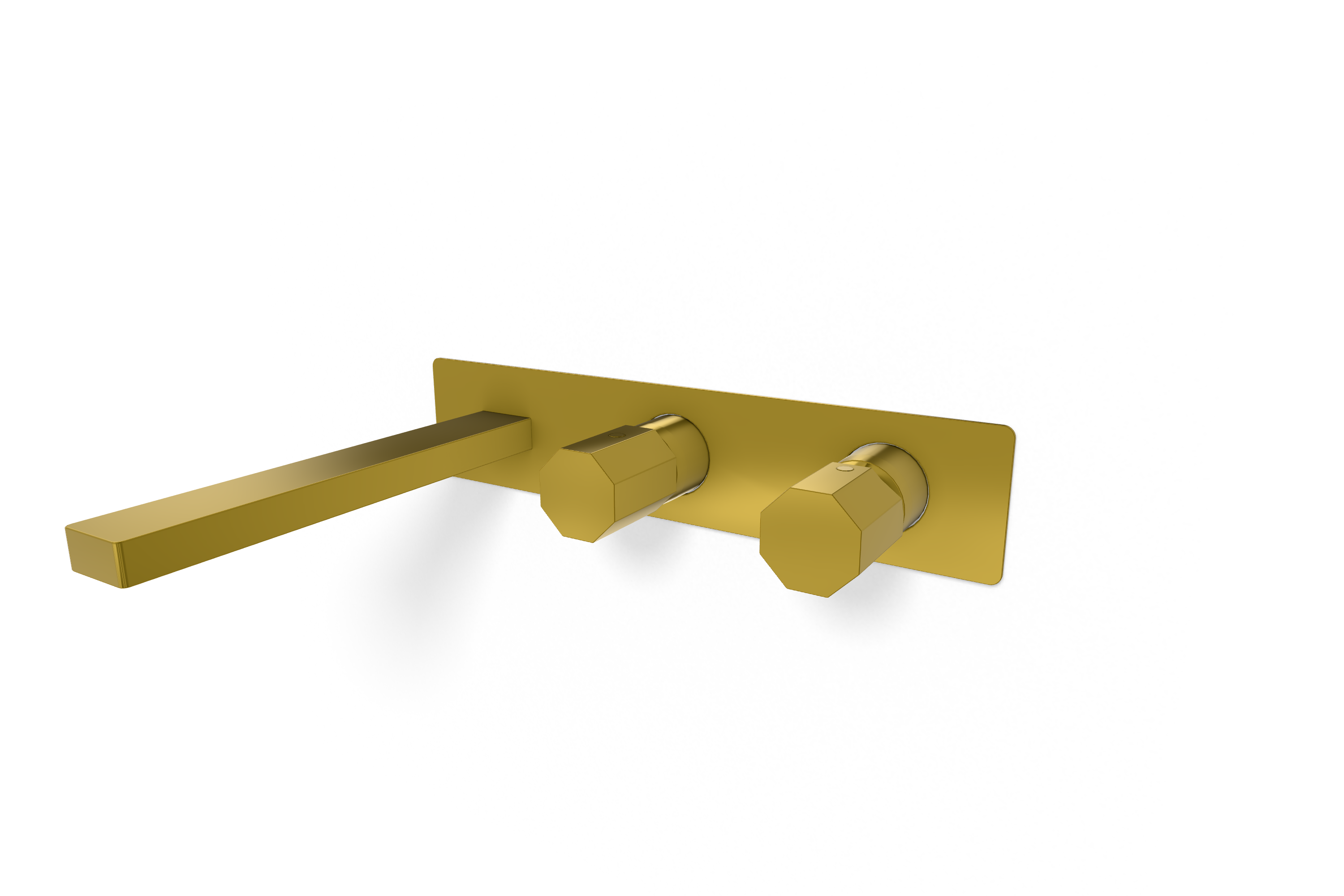 Смеситель для ванны Remer Ottagono ON54D2WBGP, золото глянцевое PVD