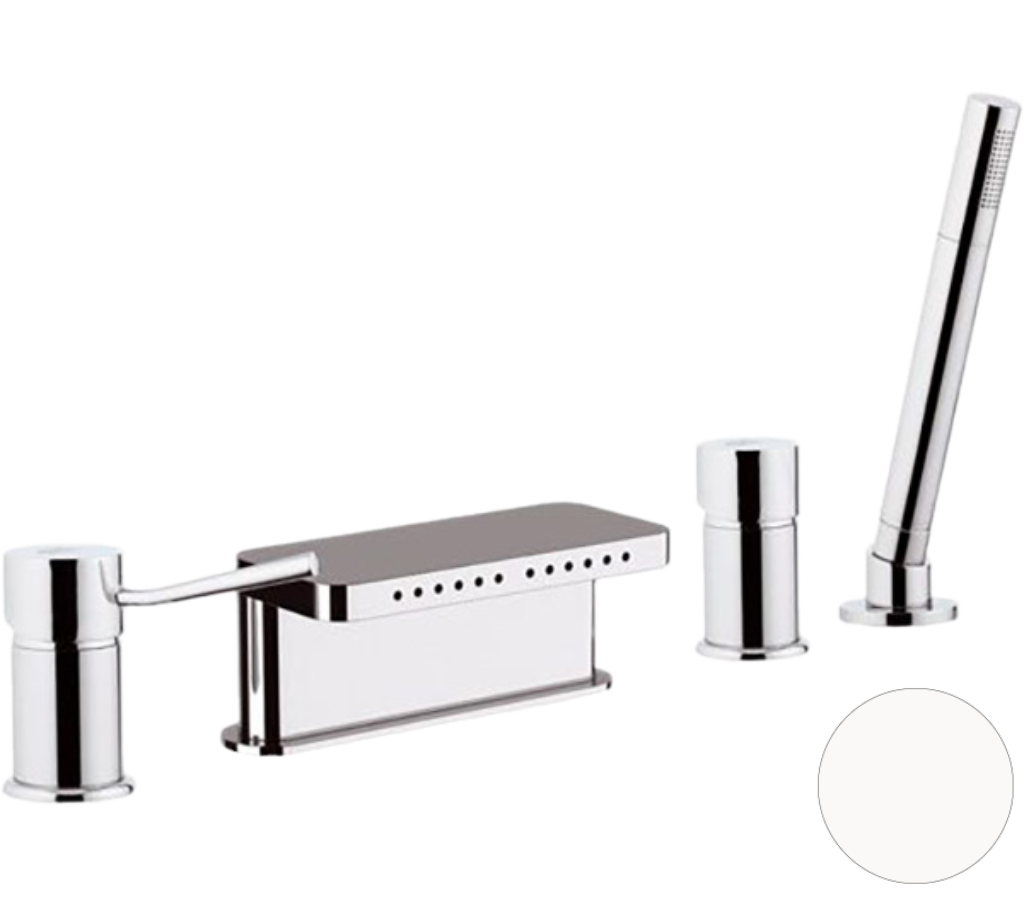 Смеситель для ванны Remer Minimal N06317MMBO, белый матовый