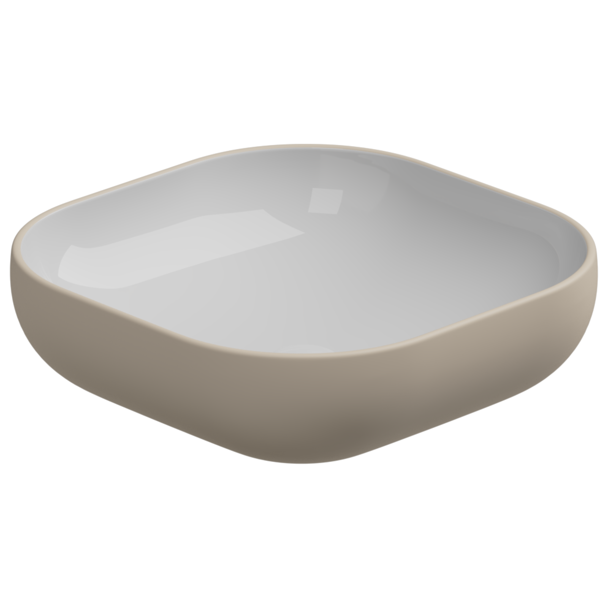 Раковина накладная биколор 45 см GSG Ceramic Design Easy EALAVQU45BI000/034, White/Sabbia Matt