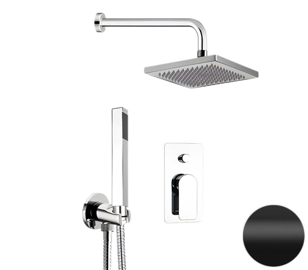 Душевая система Remer Infinity I09S08ONO, черный матовый