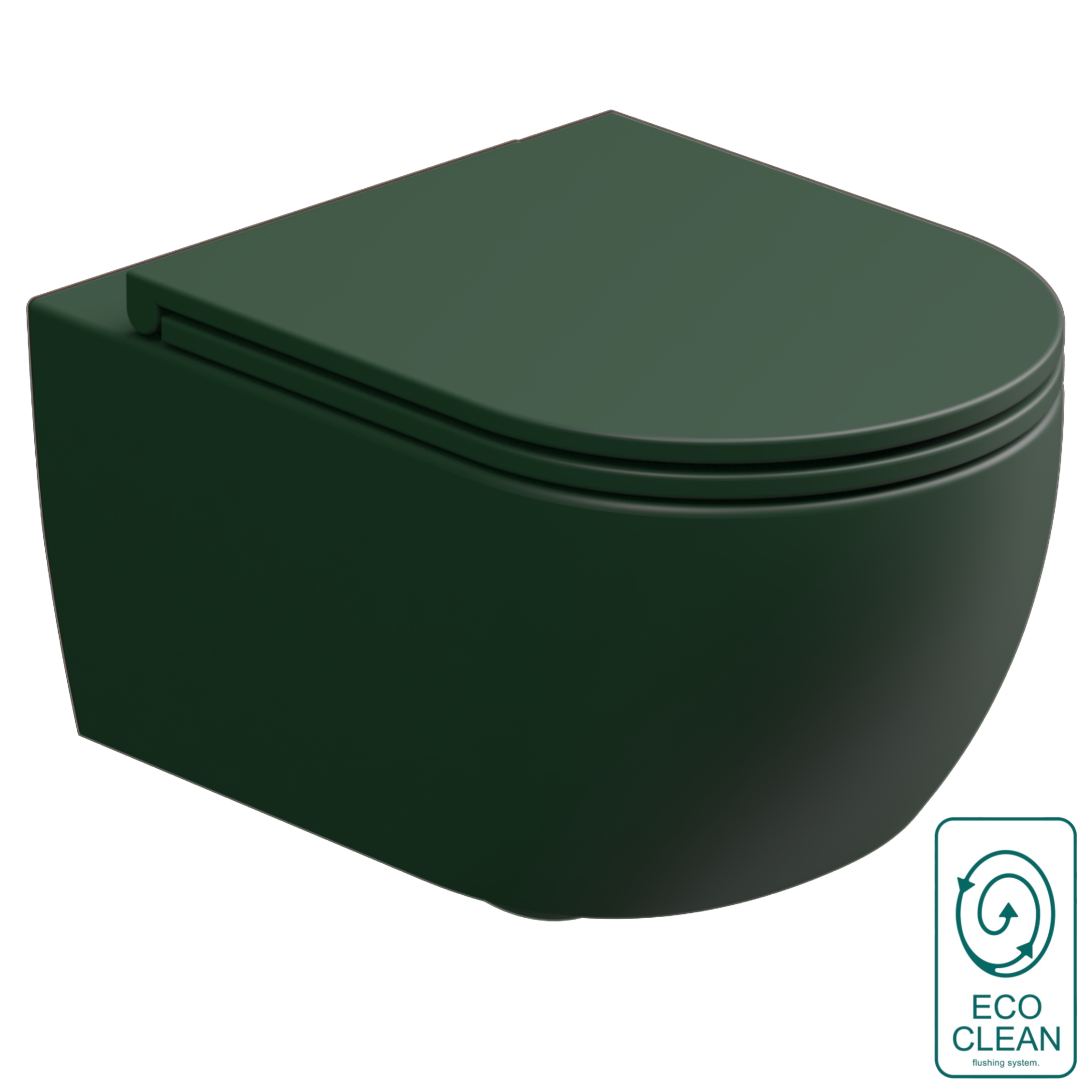 Чаша подвесного унитаза со смывом Eco Clean (торнадо) GSG Ceramic Design Like LKWCSOEC036, Smeraldo Matt