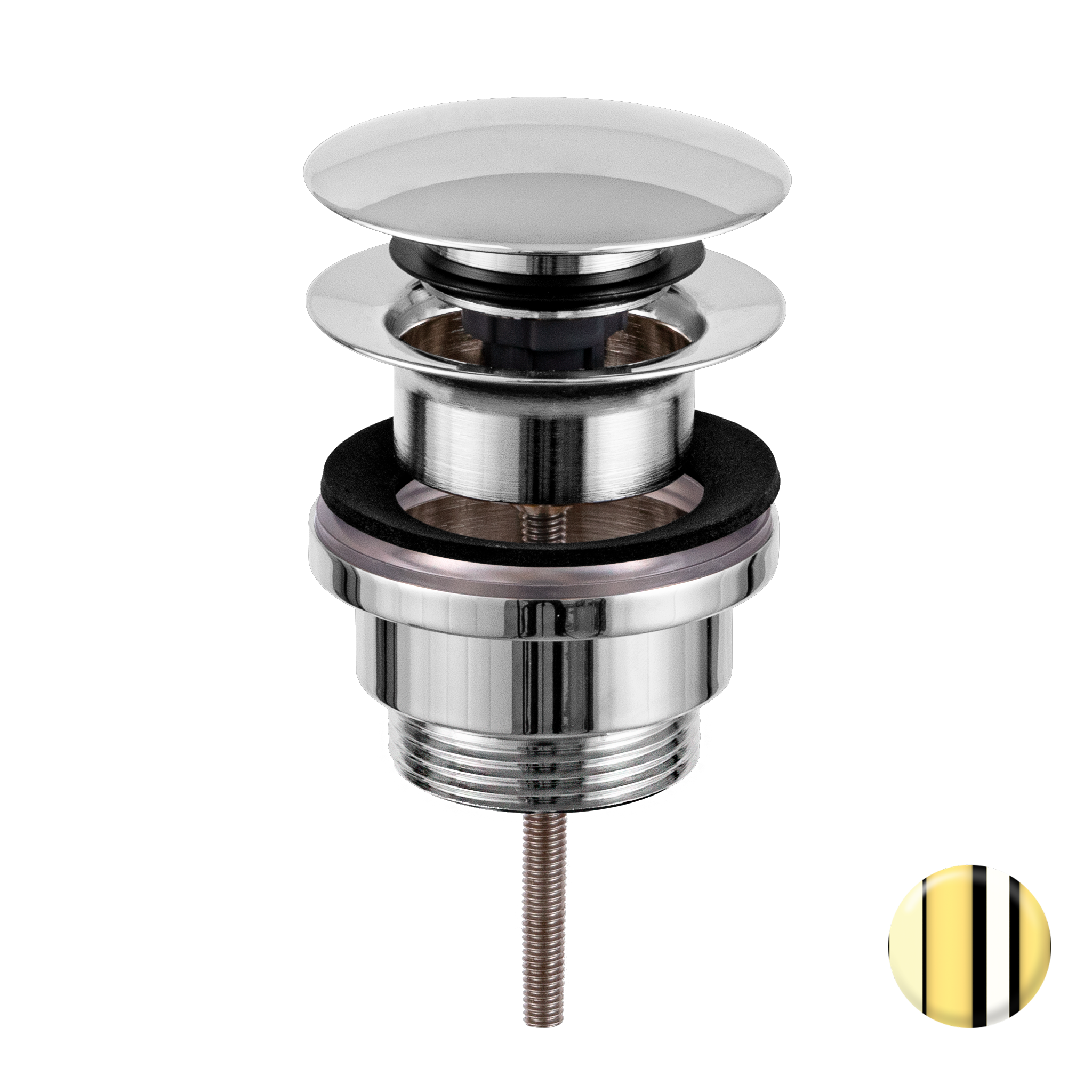 Донный клапан универсальный 1”1/4 Remer 905CCR114GP золото глянцевое PVD