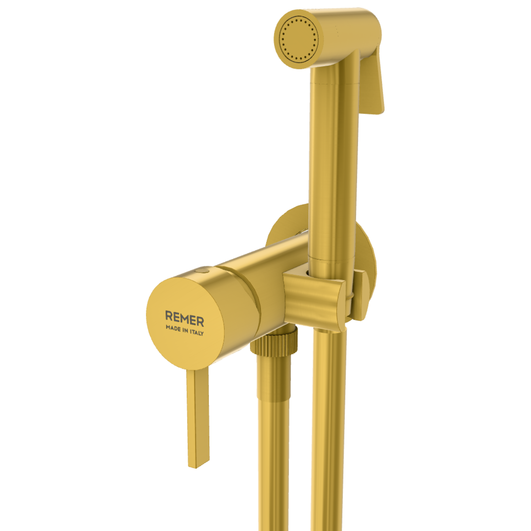 Гигиенический душ со смесителем Remer Metrica MC65OEWBBG, золото брашированное
