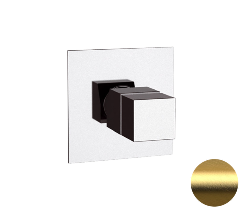 Смеситель термостатический для душа Remer Q-Elegance QT30BG, золото брашированное