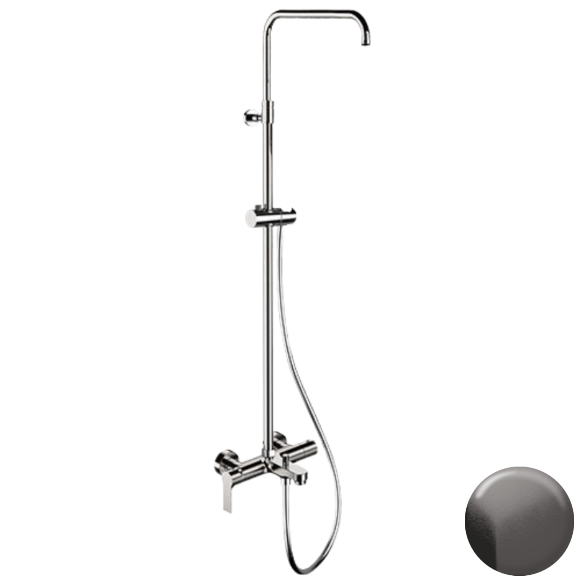 Душевая система с изливом Remer Energy EY34ASSDCFP, черный брашированный хром