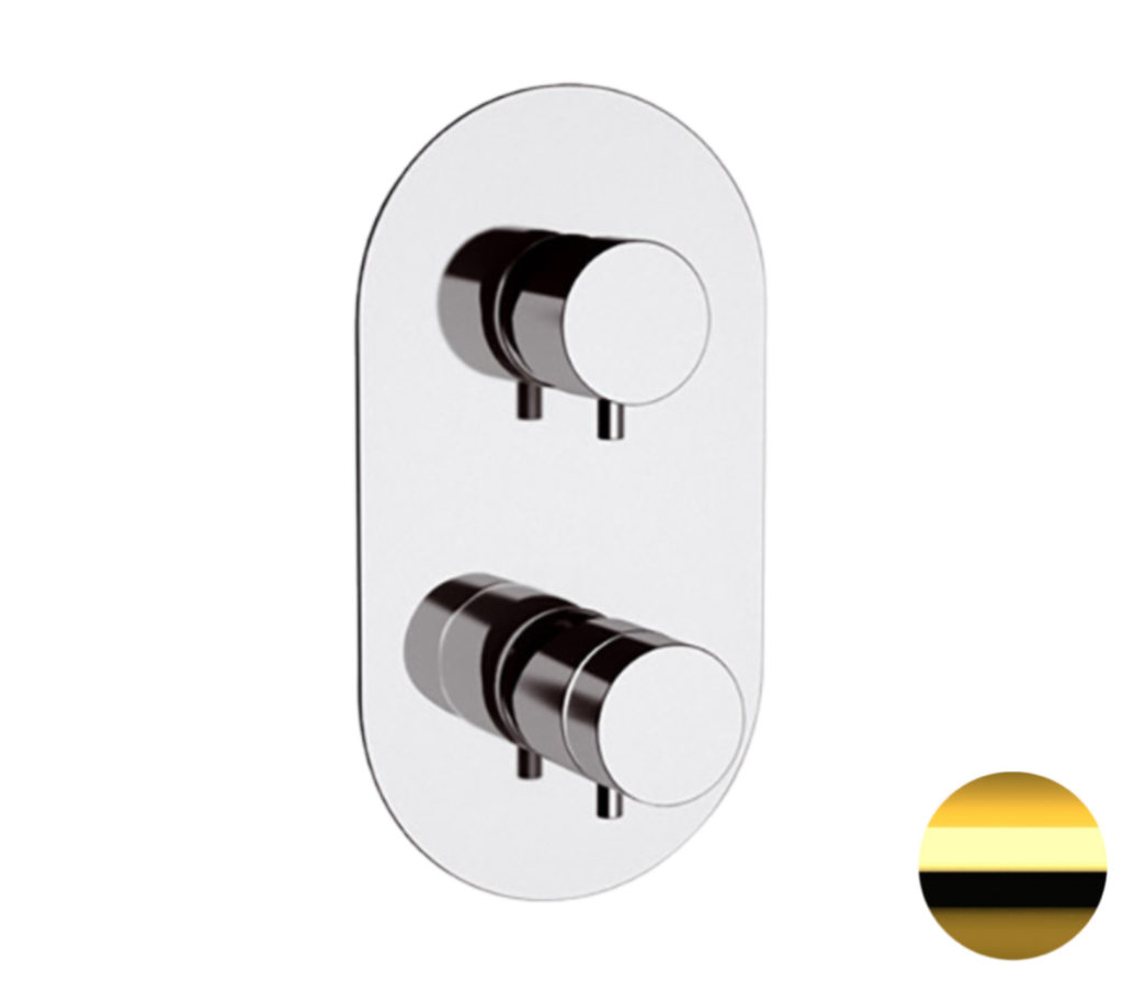 Смеситель термостатический для душа Remer Elegance NT92DO, золото глянцевое