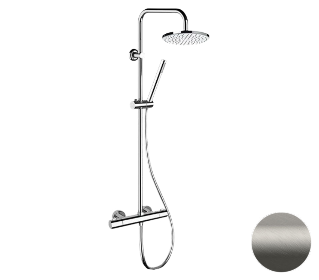 Душевая система термостатическая Remer Elegance EQ32A7MMM20NPO, никель матовый брашированный