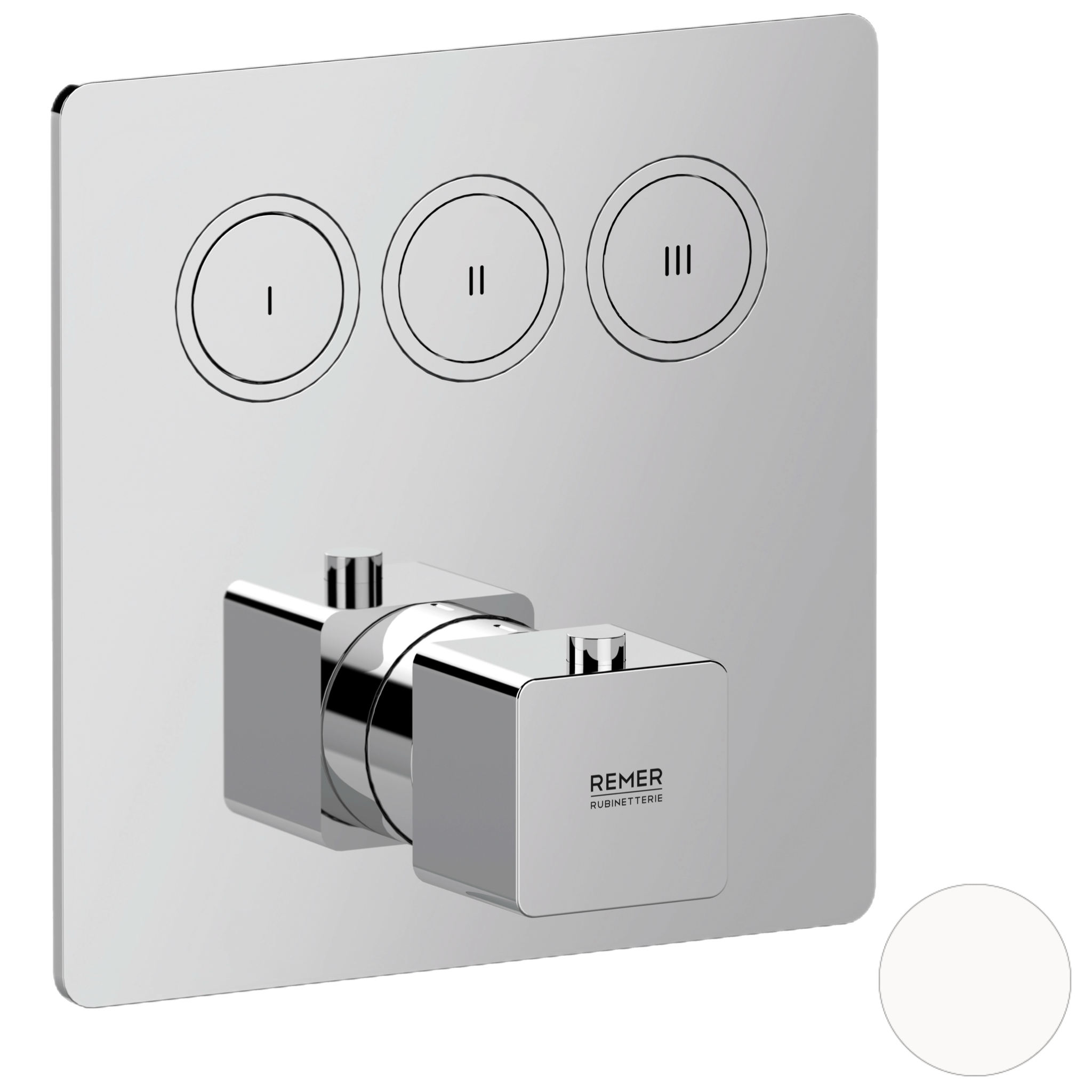 Смеситель термостатический для душа Remer Absolute AU99D3KBBO, белый матовый